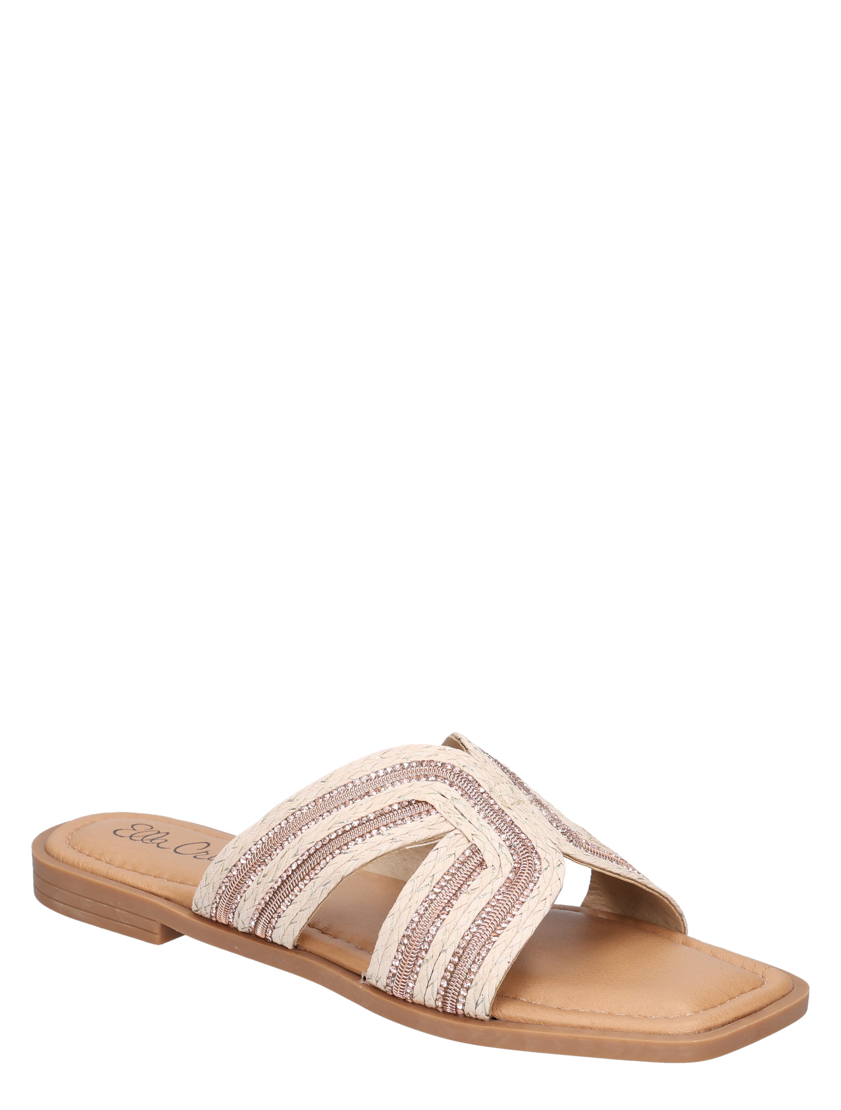 slip-on, sandalen, open-toe, bandjes, textuur