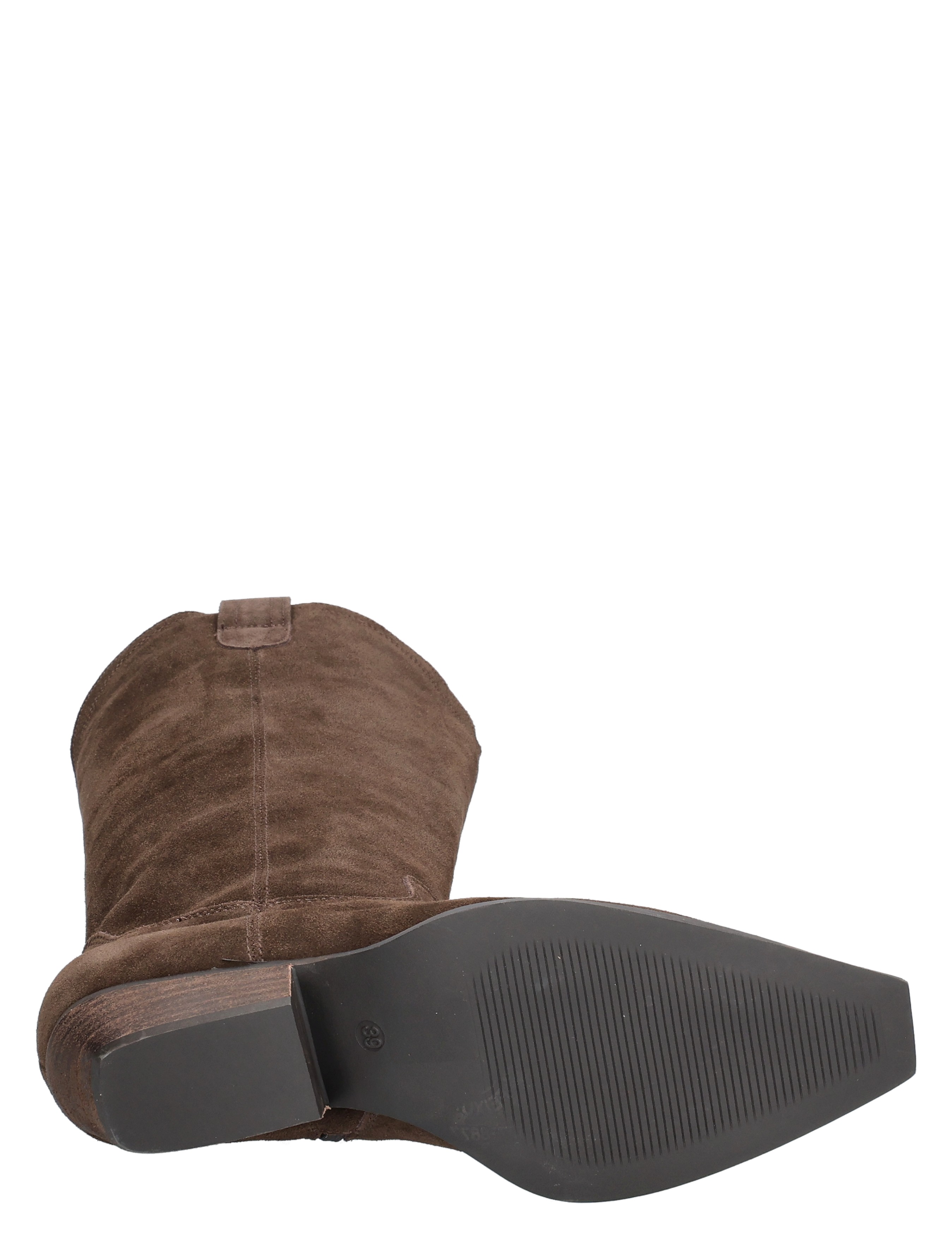 bruine, laars, suede, vrouwelijk, zool
