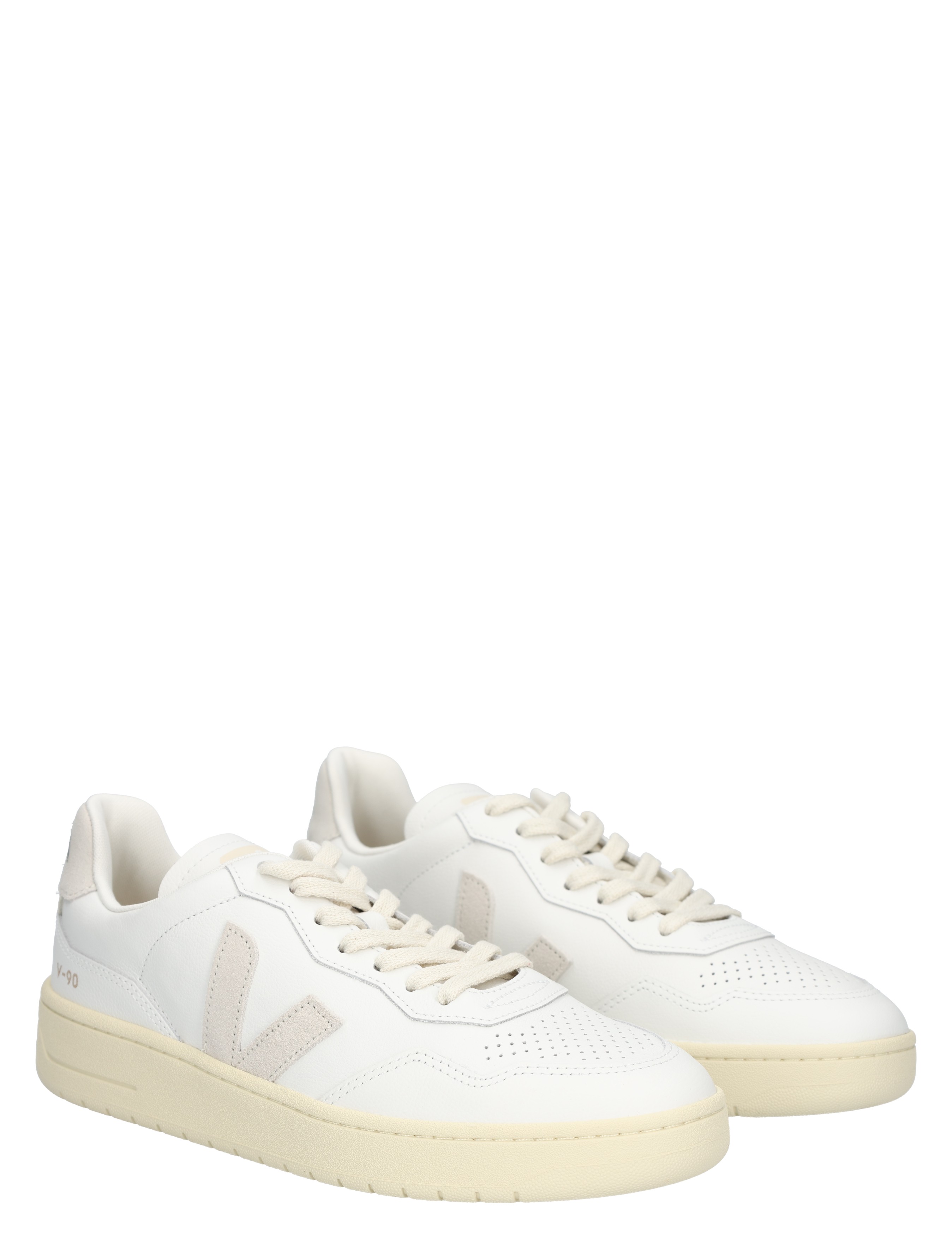 Veja - V-90 Men Leather VD2003655 Extra White Natural - Heren - Lage Sneakers - Sneakers - 48204_87_5