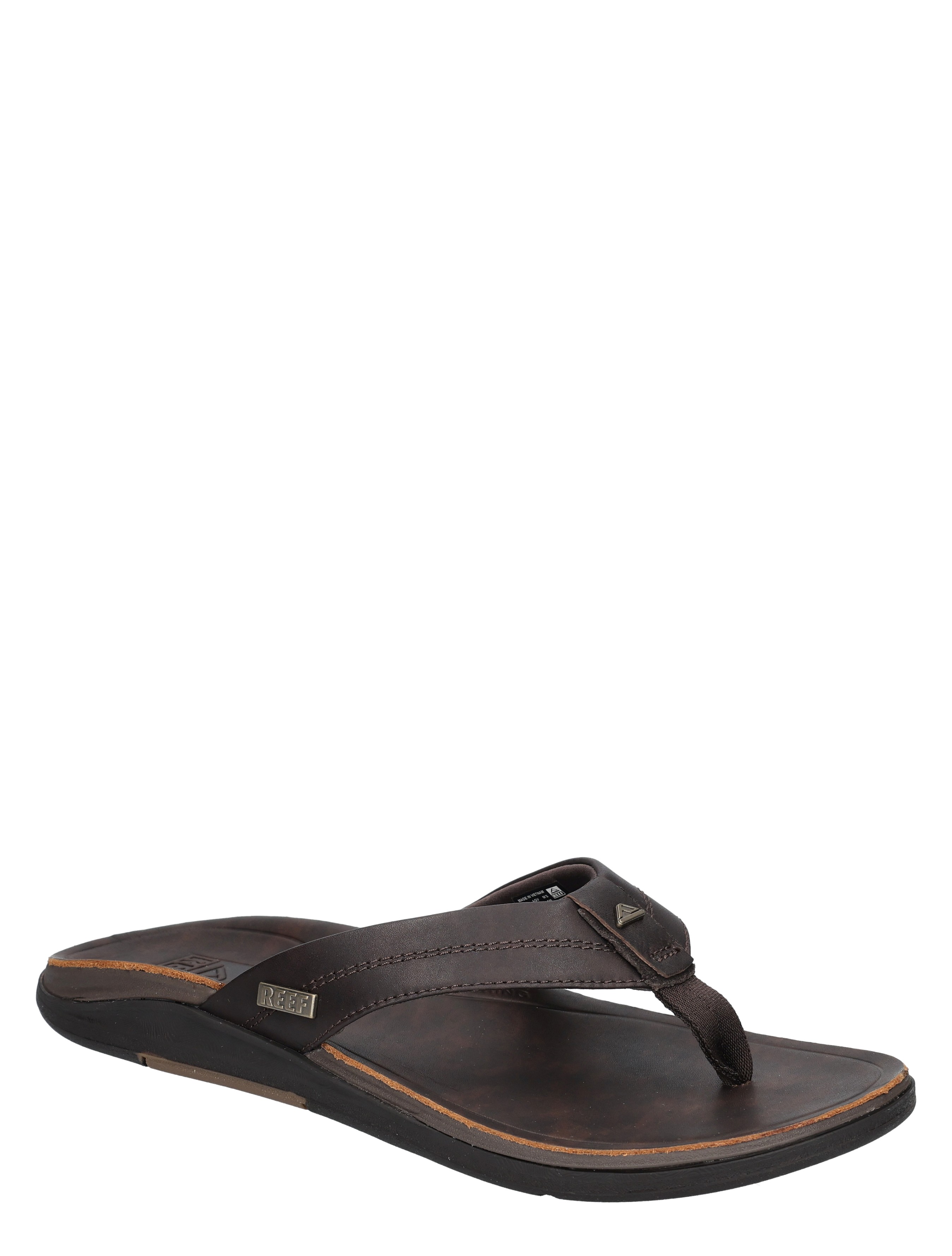 slip-on, flip-flop, sandalen, donkerbruin, synthetisch leer