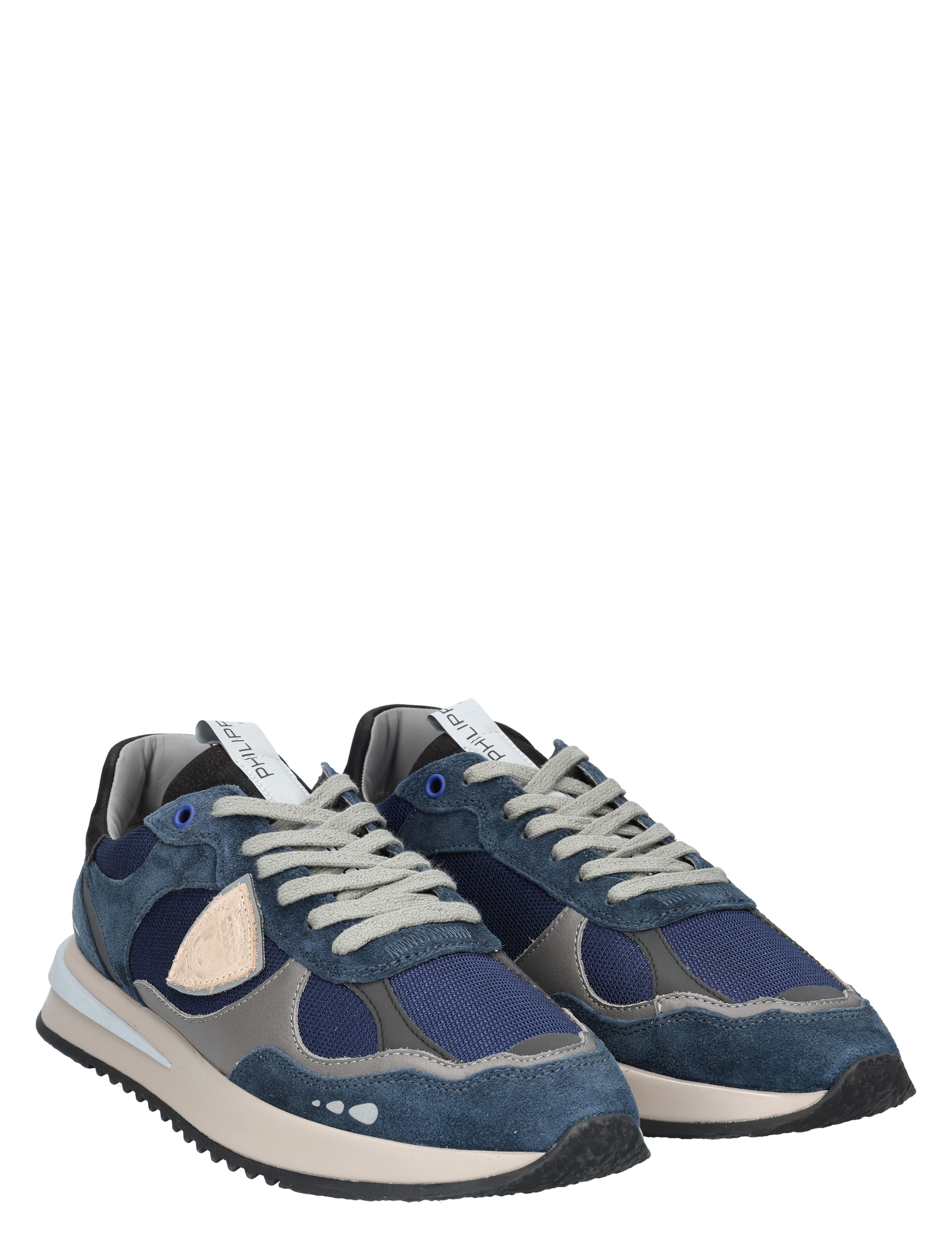 sneakers, sportschoenen, blauw, mesh, suede