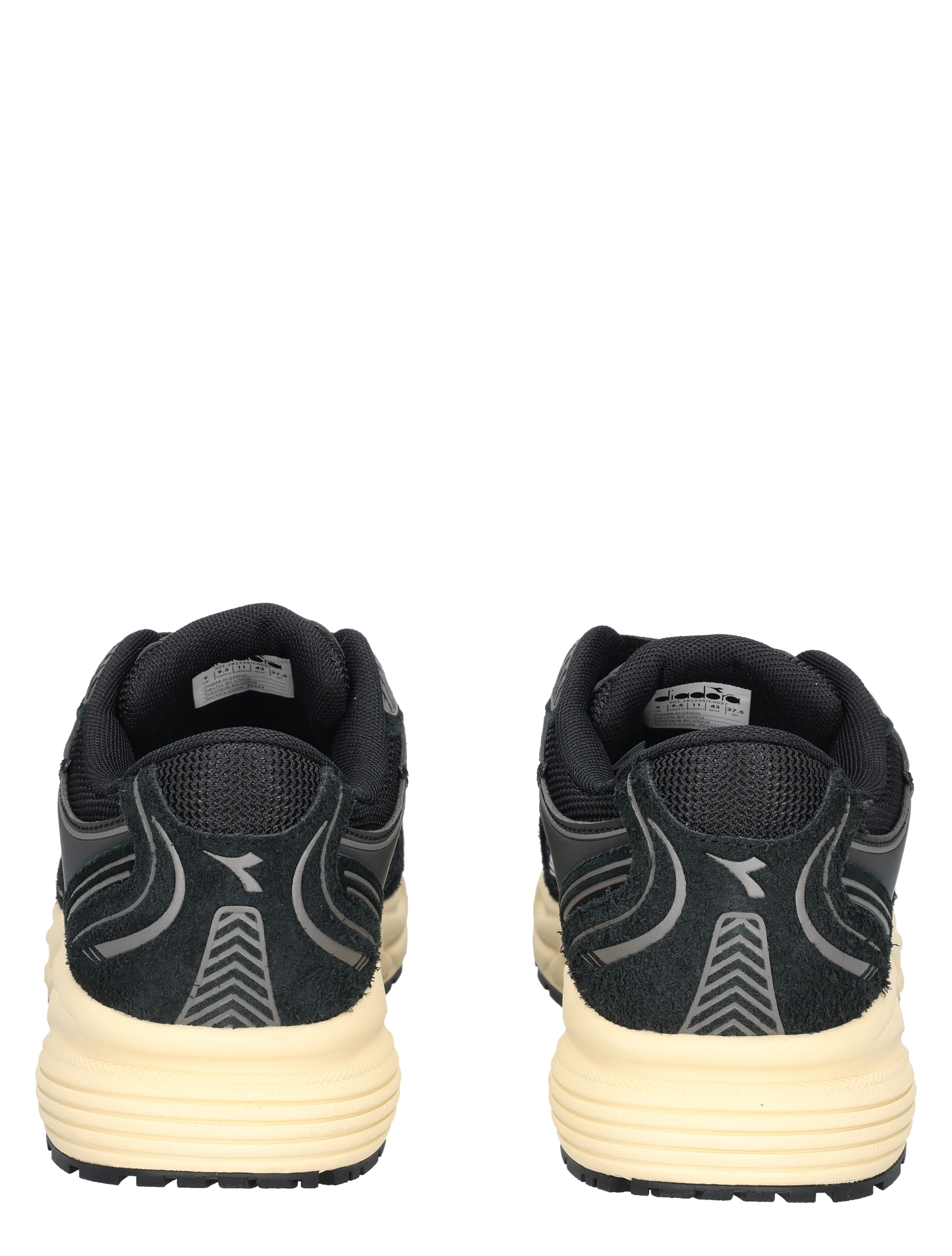sneakers, zwart, beige zool, mesh, trainingsshoe