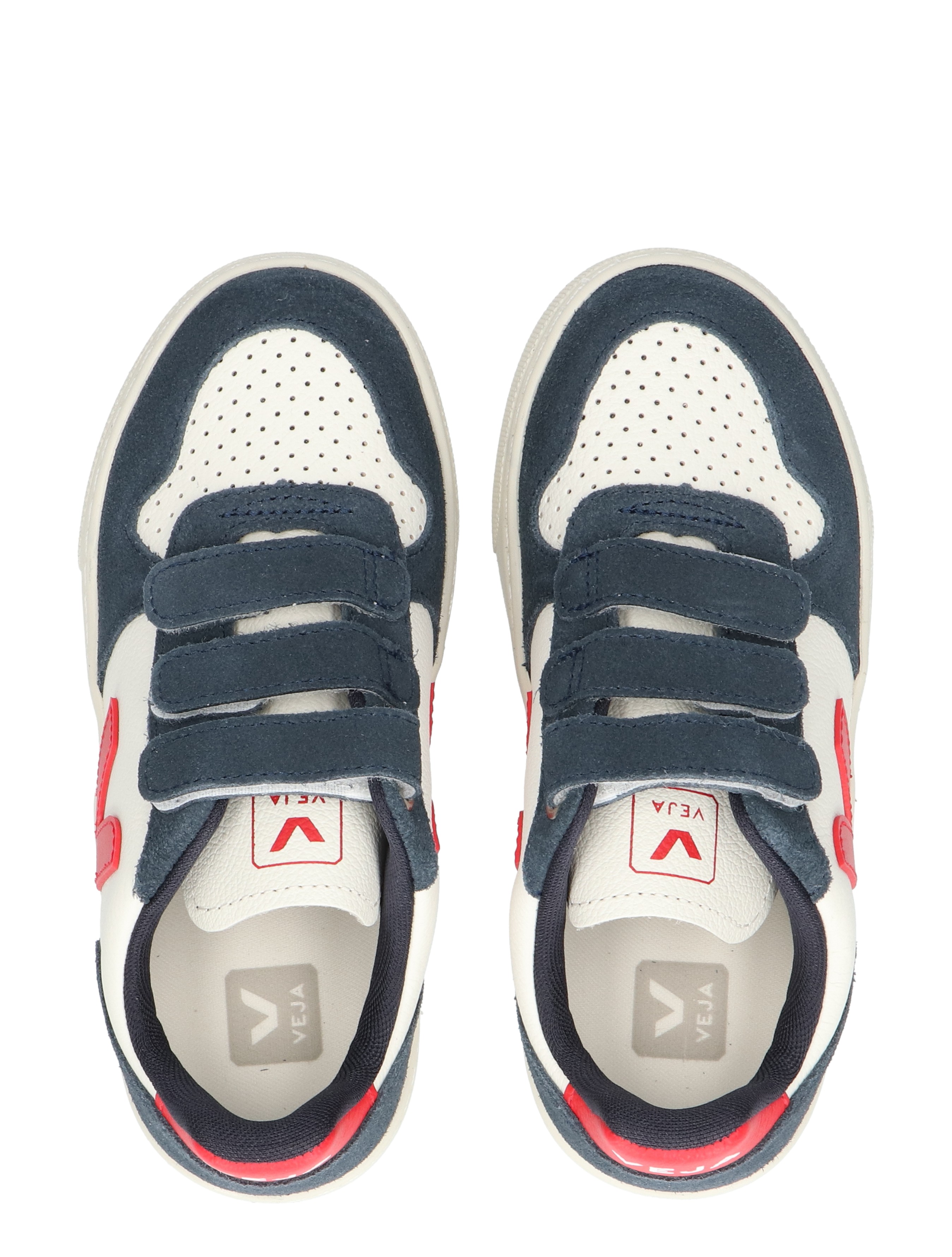 Veja - Small V-10 Kids Leather CV0520616C Pure Pekin Nautico - Meisjes - Jongens - Sneakers - Lage Sneakers - Lage Sneakers - Sneakers - 48209_83_7