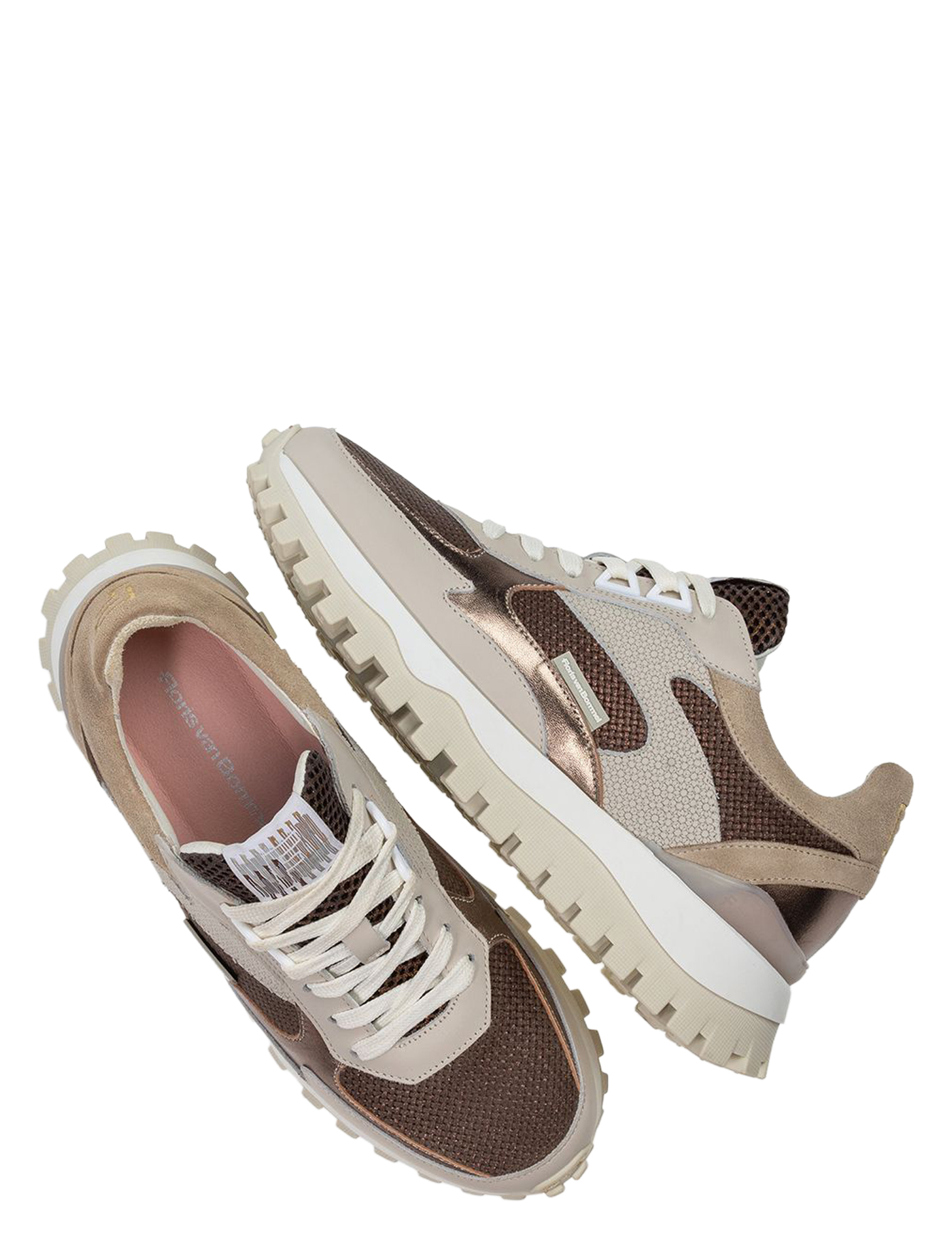 sneakers, luxe, bovenwerk, mesh, witte zool