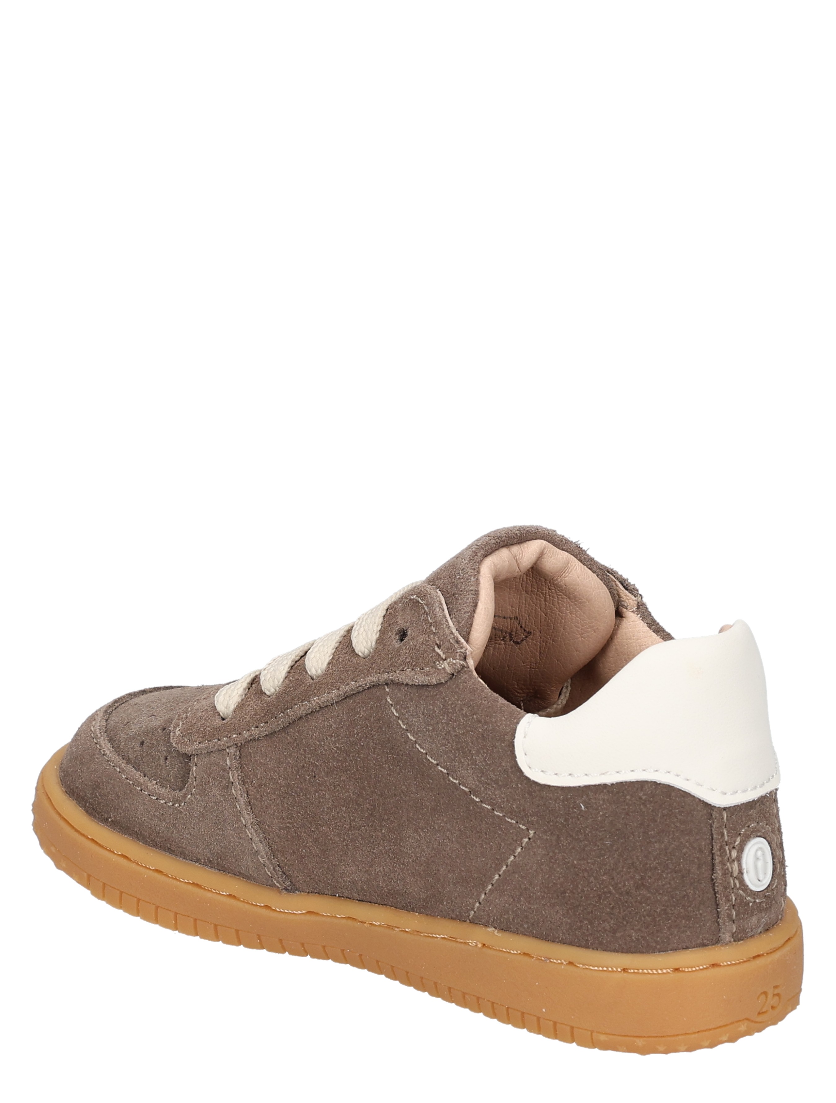 suede, bruin, laag model, gum sole, kinderschoen