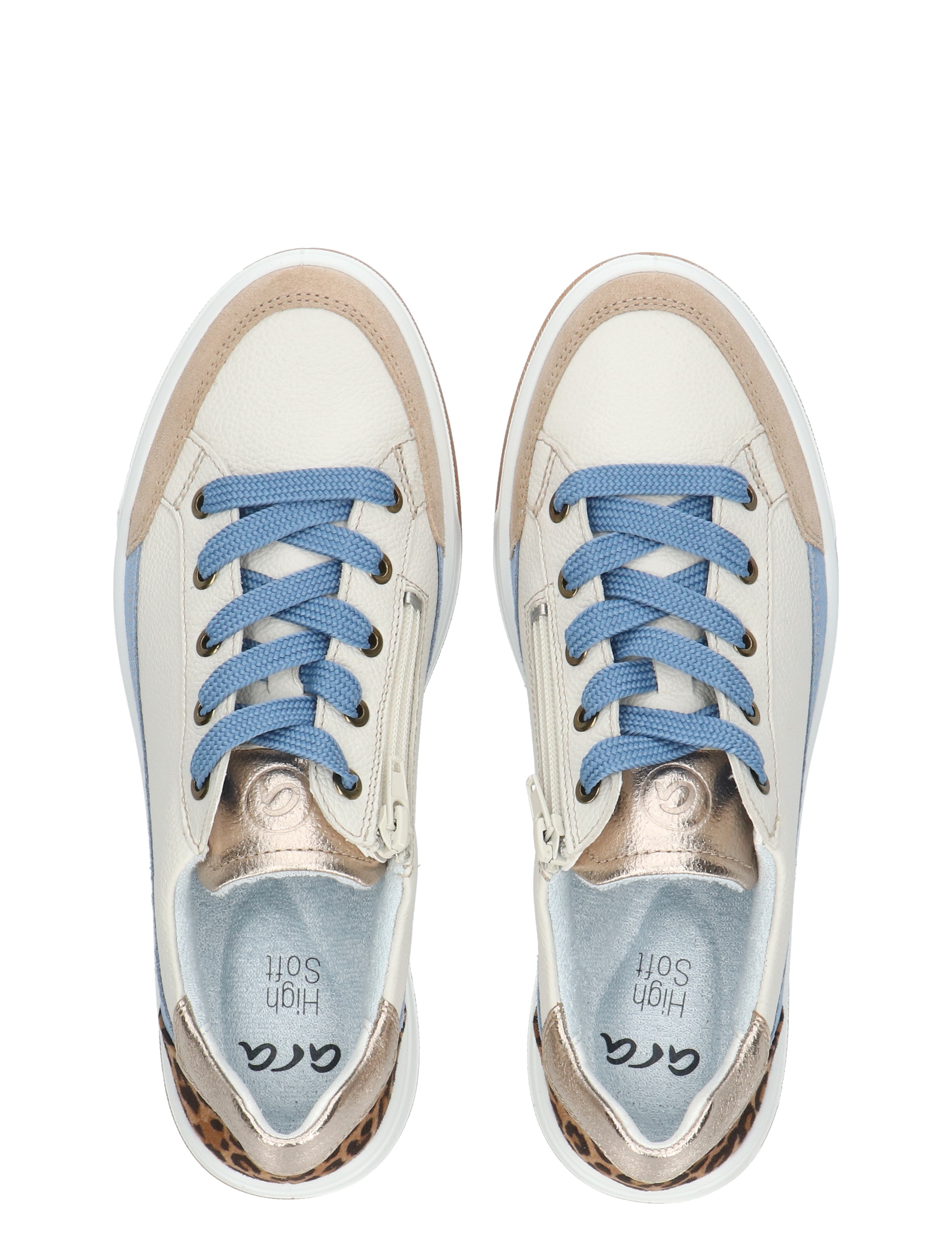 Ara - 12-50004-08 08 SAND,CREAM,NATUR,AZZURO - Dames - Veterschoenen - Casual Veterschoenen - 50441_82_7