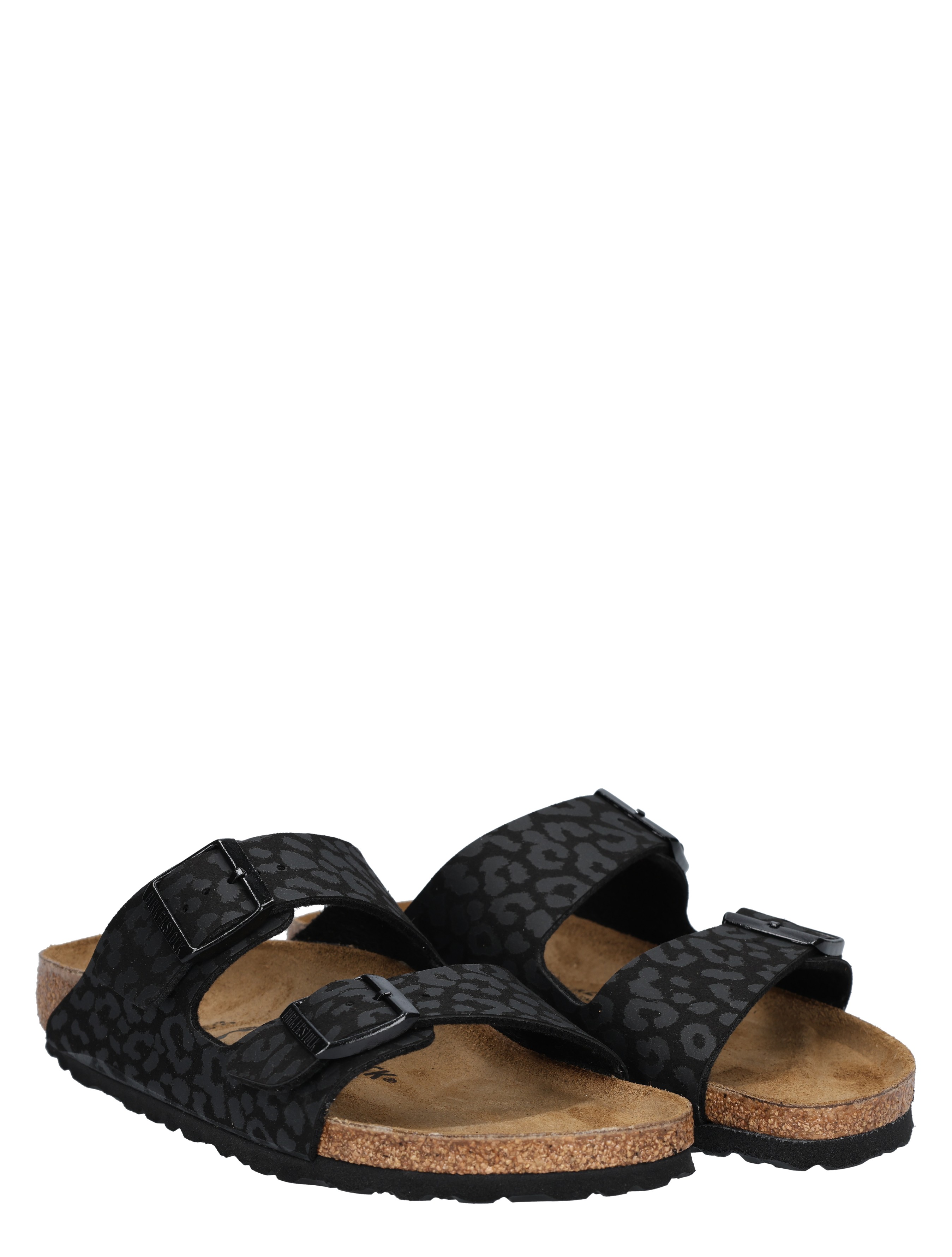 Birkenstock - Arizona Women Leopard Print Black Narrow - Dames - Meisjes - Muiltjes - Muiltjes - 48104_11_6