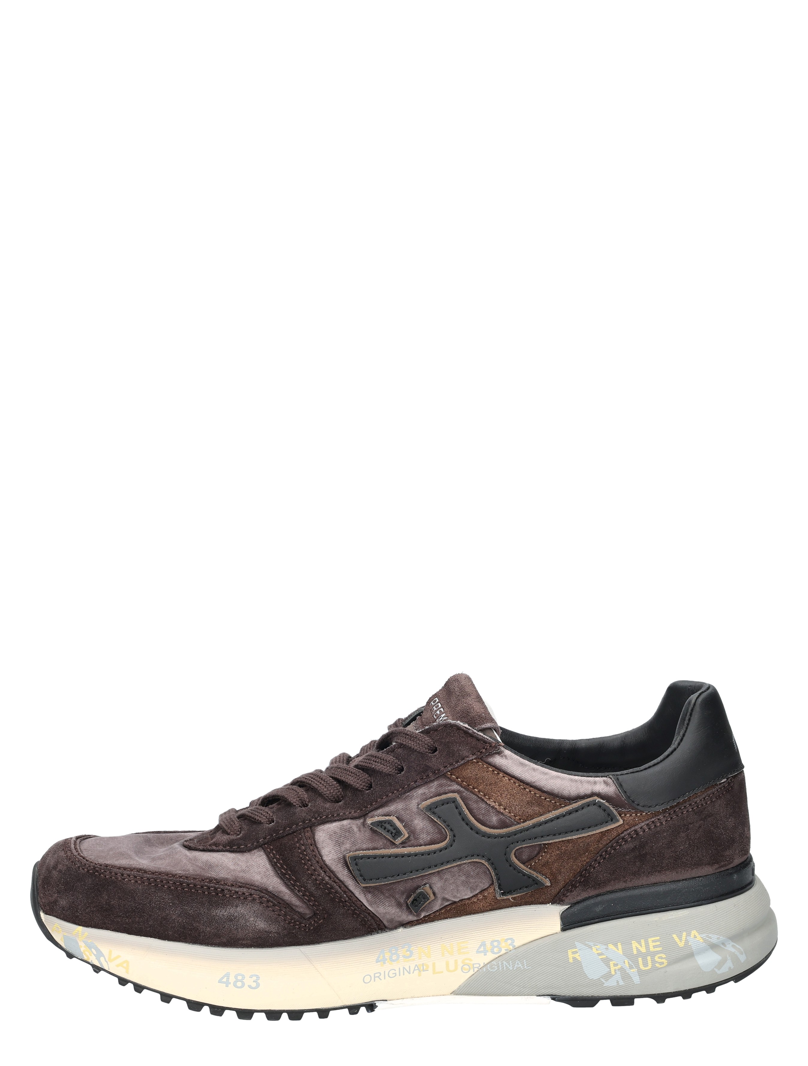sneaker, burgundy, suede, platformzool, contrast paneel