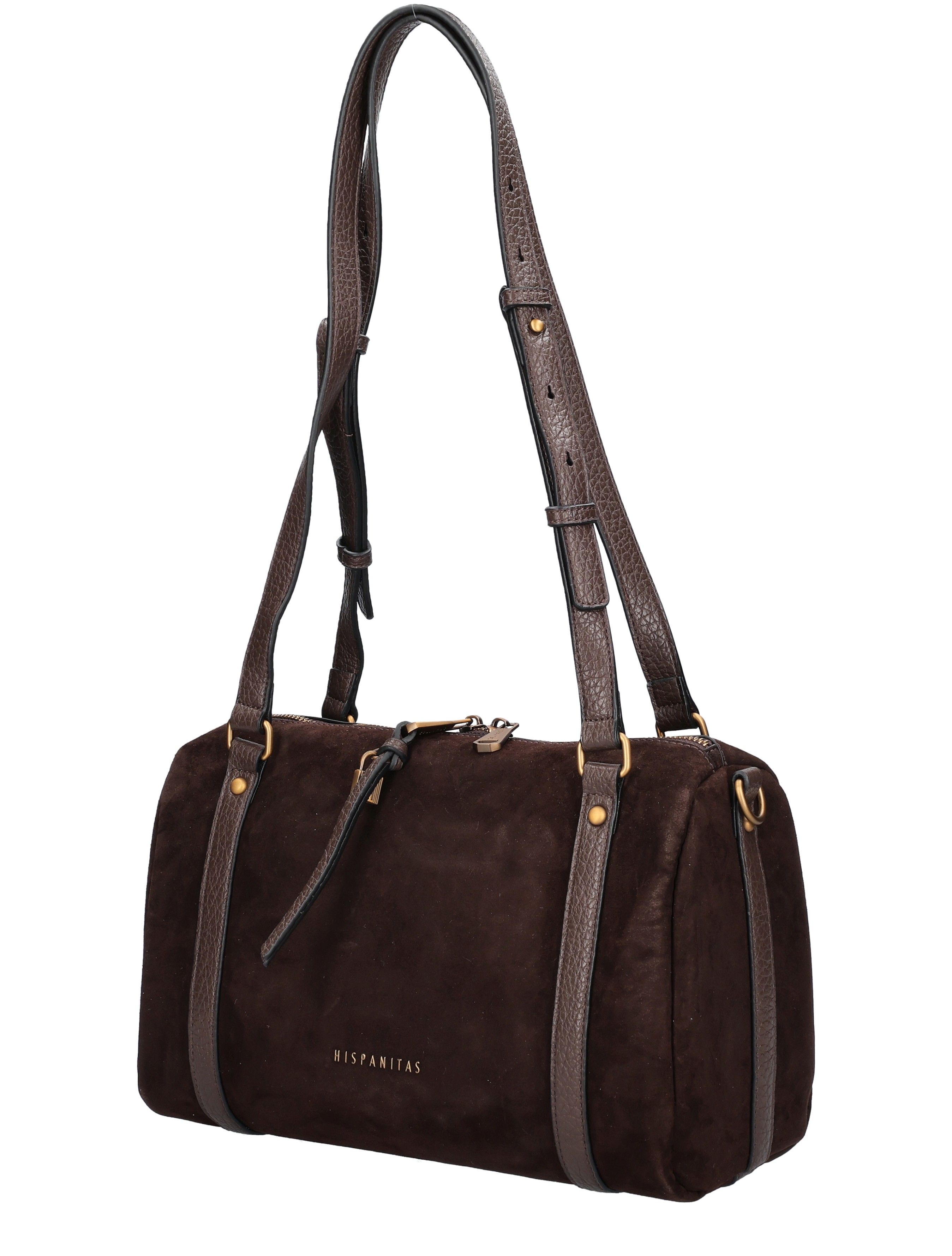 Hispanitas - BI264936 Suede Espresso - Dames - Schoudertassen - 52066_22_2