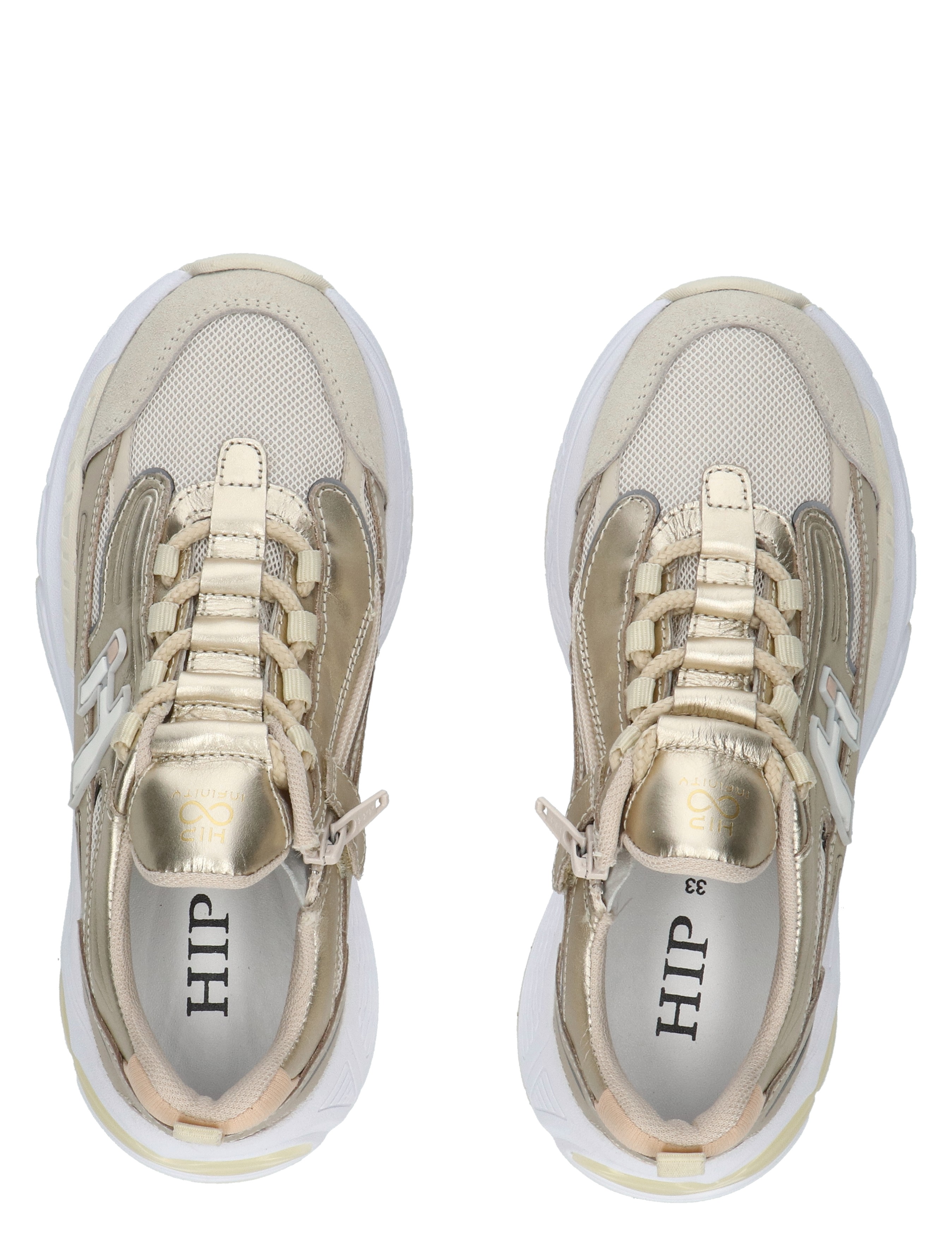 Hip - H1660  Platina Combi - Meisjes - Lage Sneakers - Sneakers - 50592_53_7