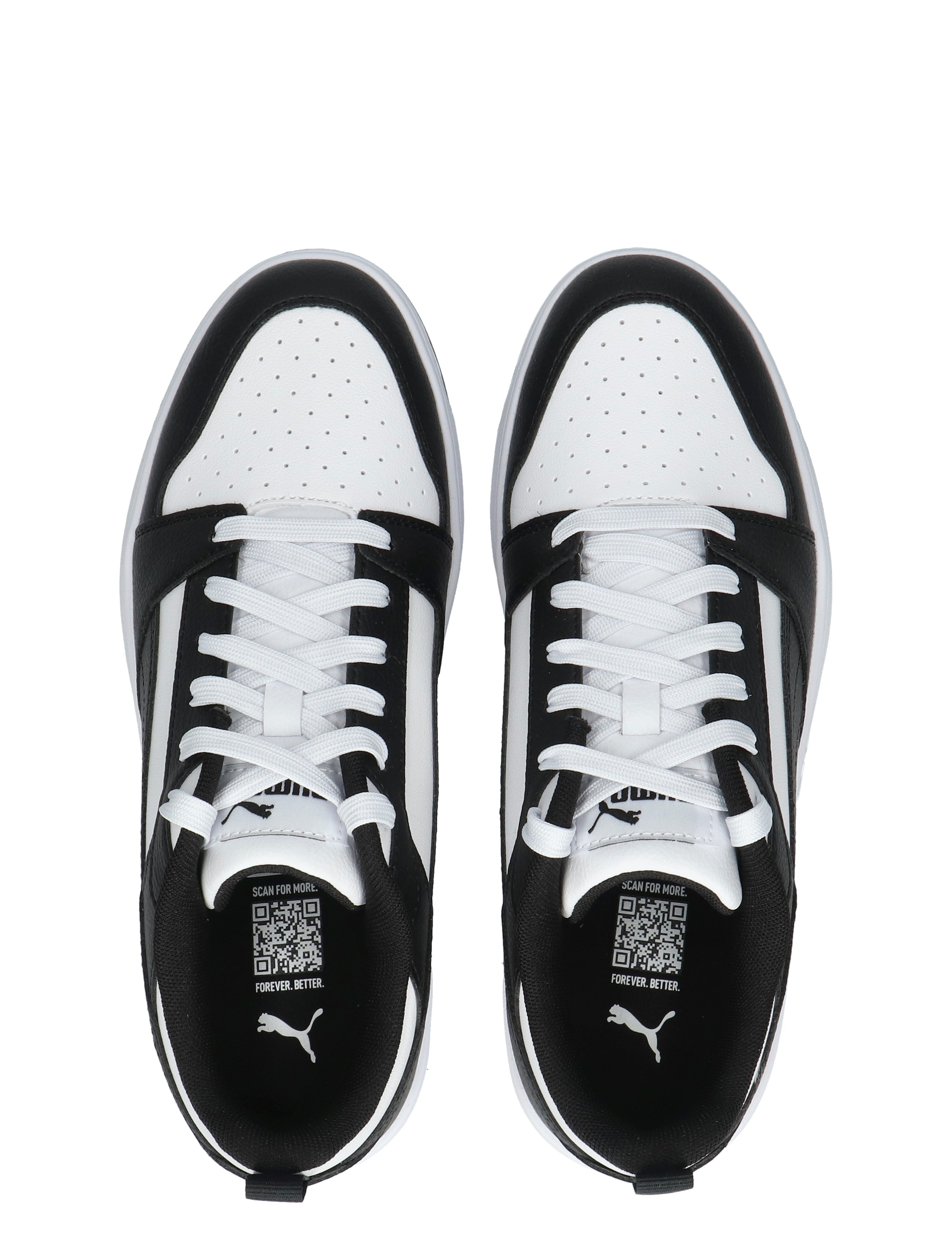 Puma - Rebound V6 Low Junior White Black - Meisjes - Sneakers - Lage Sneakers - Lage Sneakers - Jongens - Sneakers - 49709_81_7