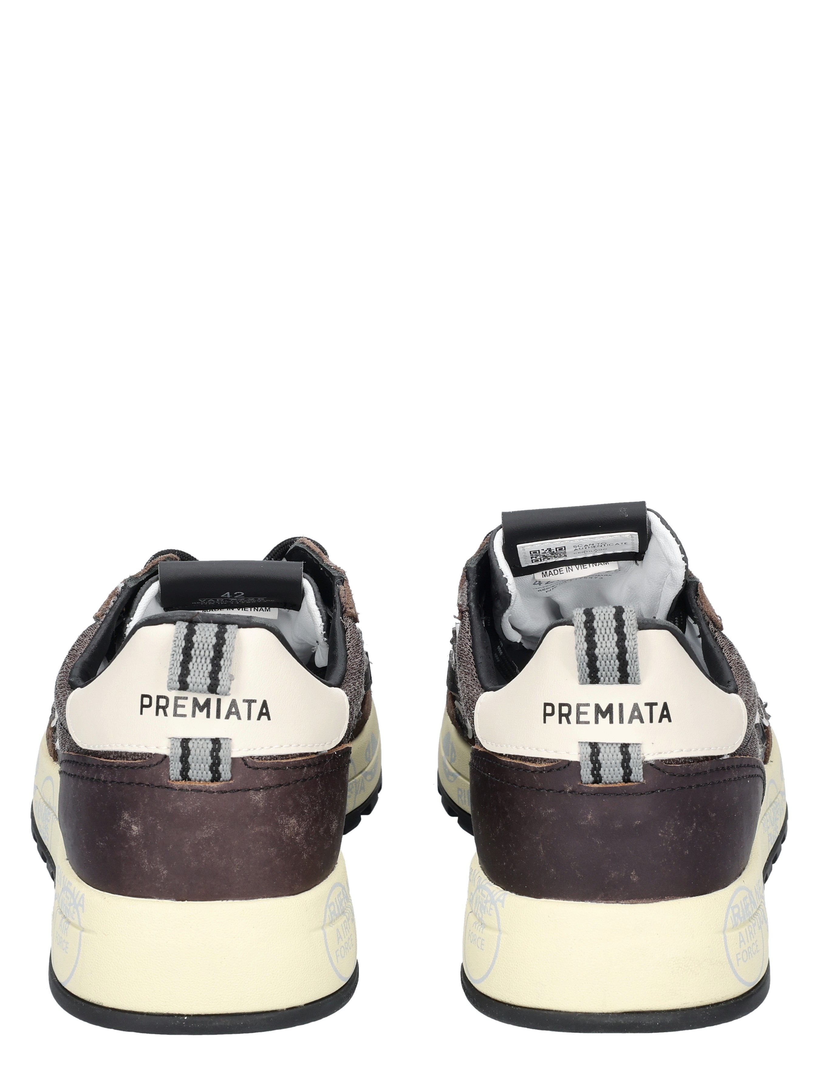 sneaker, bruin, wit, strap
