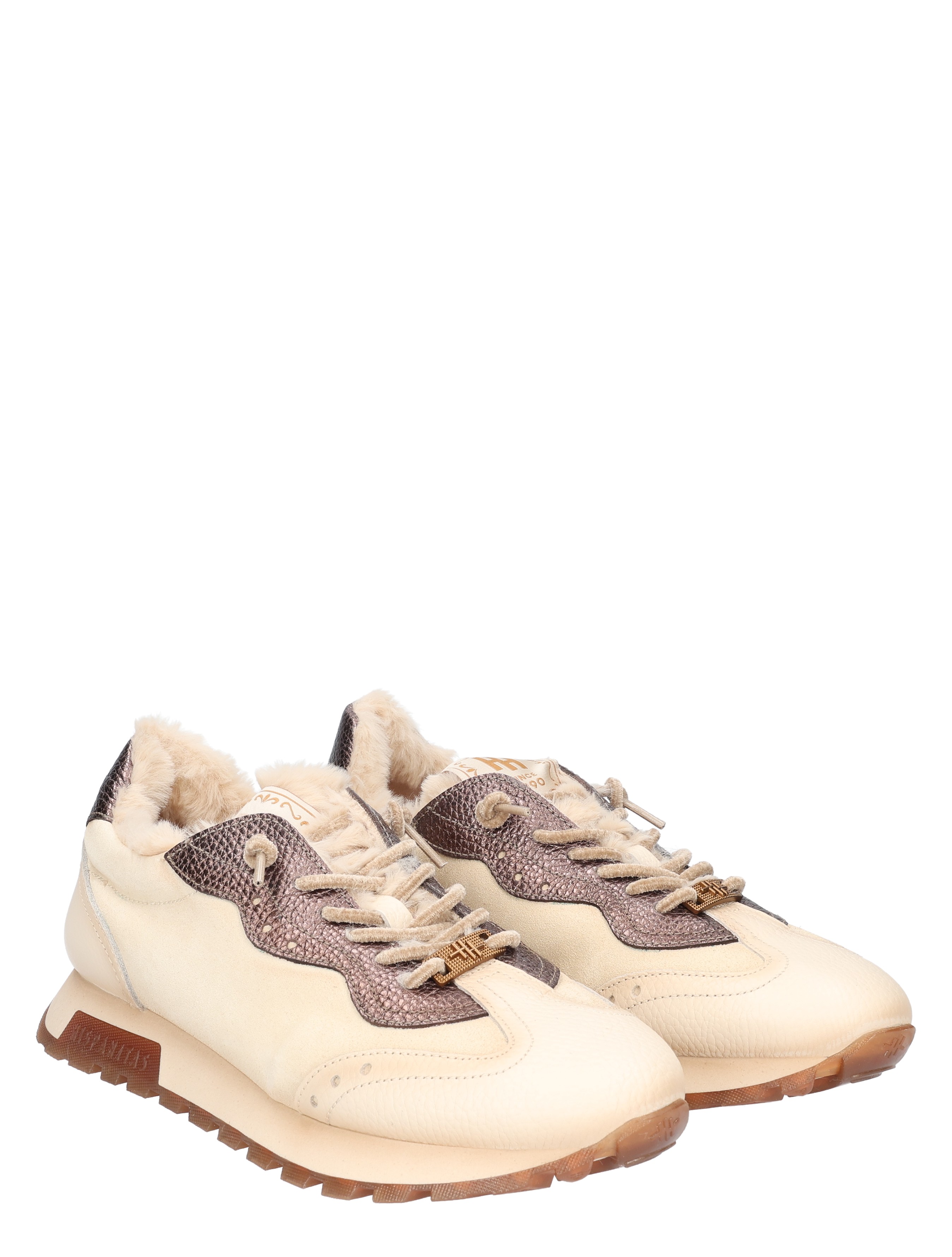 sneakers, luxe, luiersachtig, shearling, creme-tawn