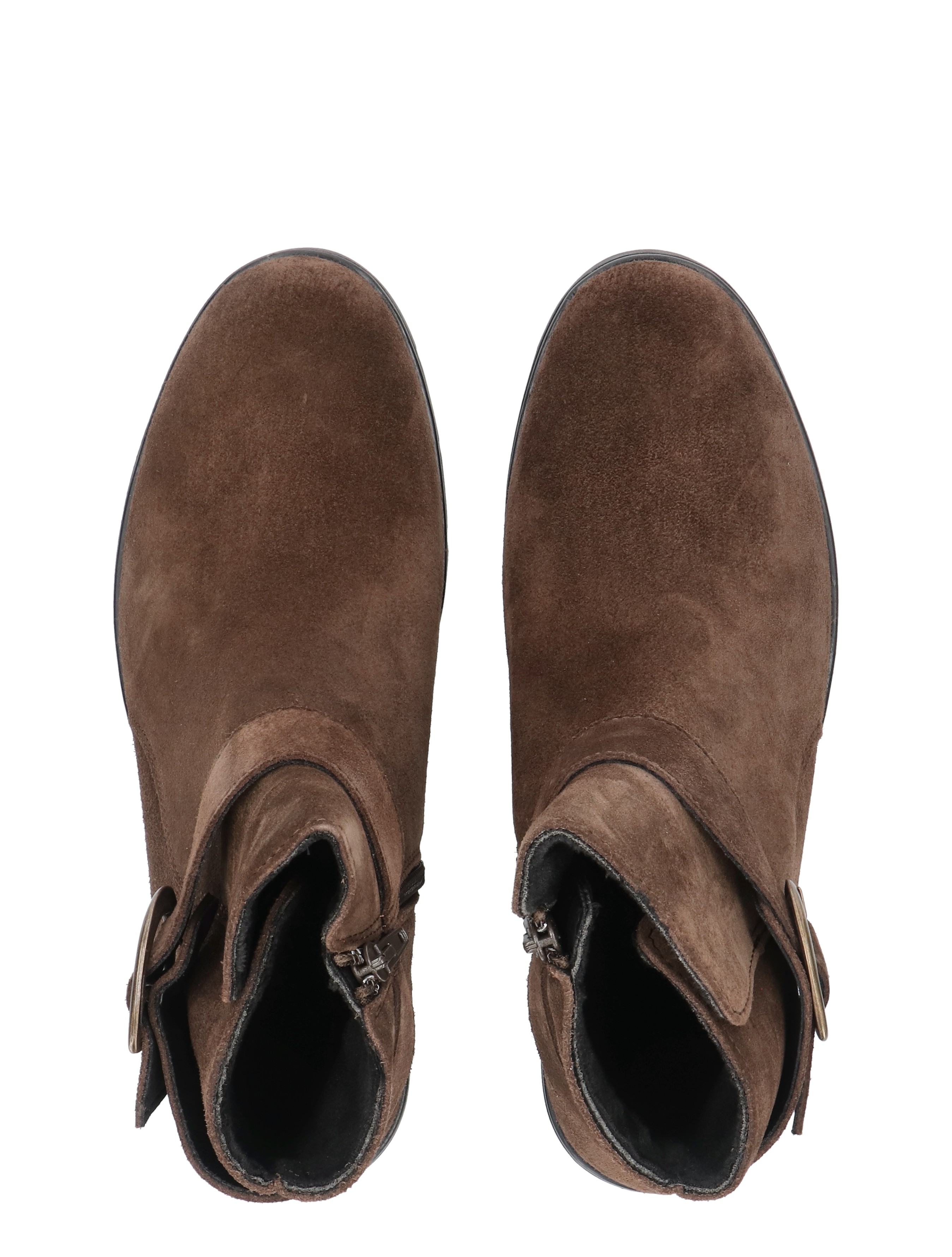 leren, bruine, boots, mid, instap, sluiting