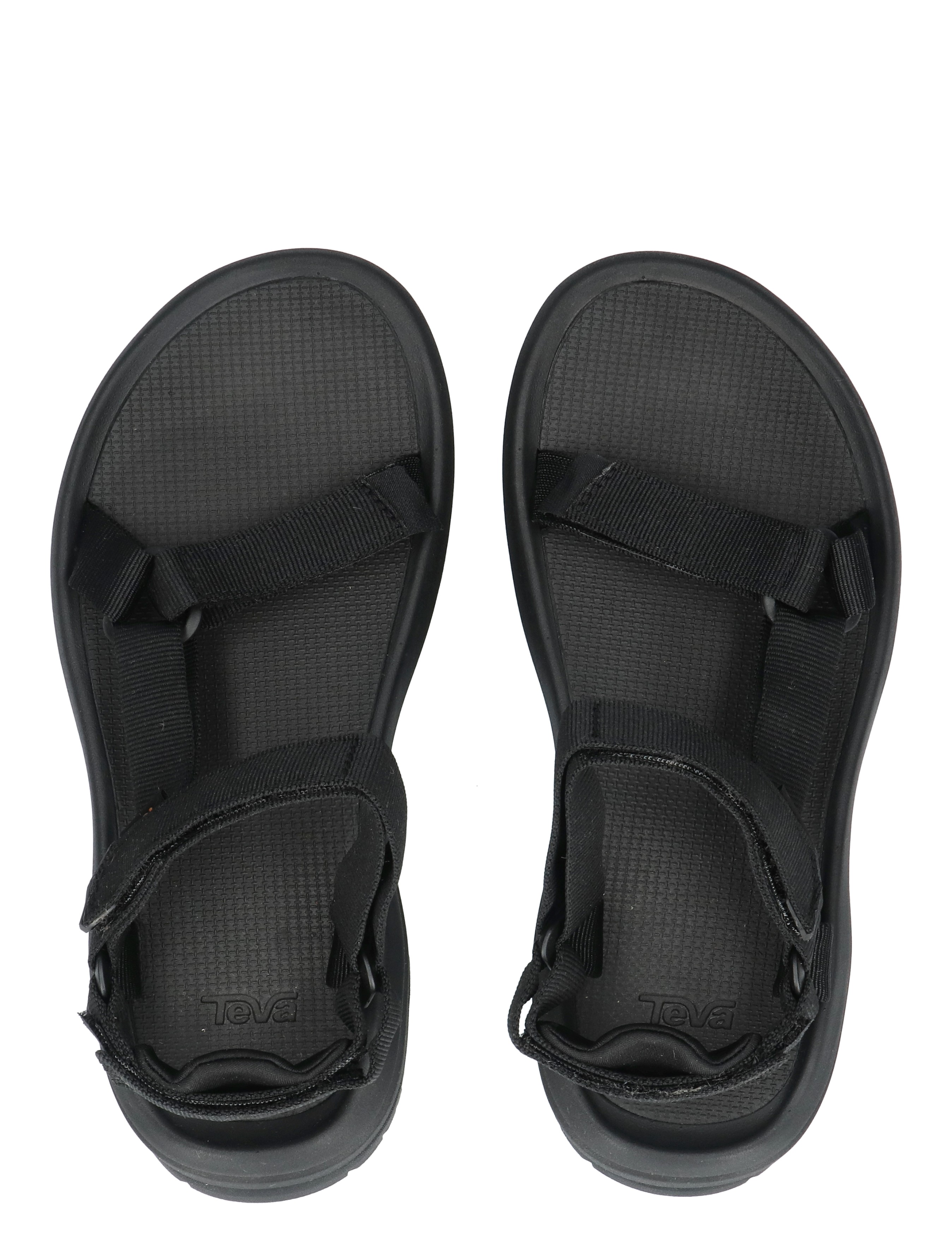 sandalen, zwart, open sandals, klittenband, voedbed textuur