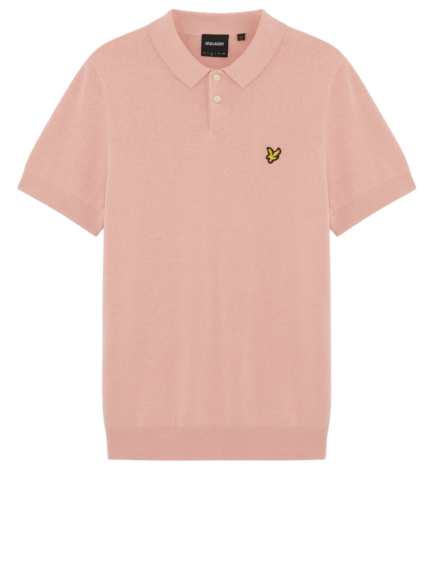 Lyle and Scott - Short Sleeve Knitted Polo Pink Grapefruit - Heren - T-Shirts & Polos - 49954_48_1