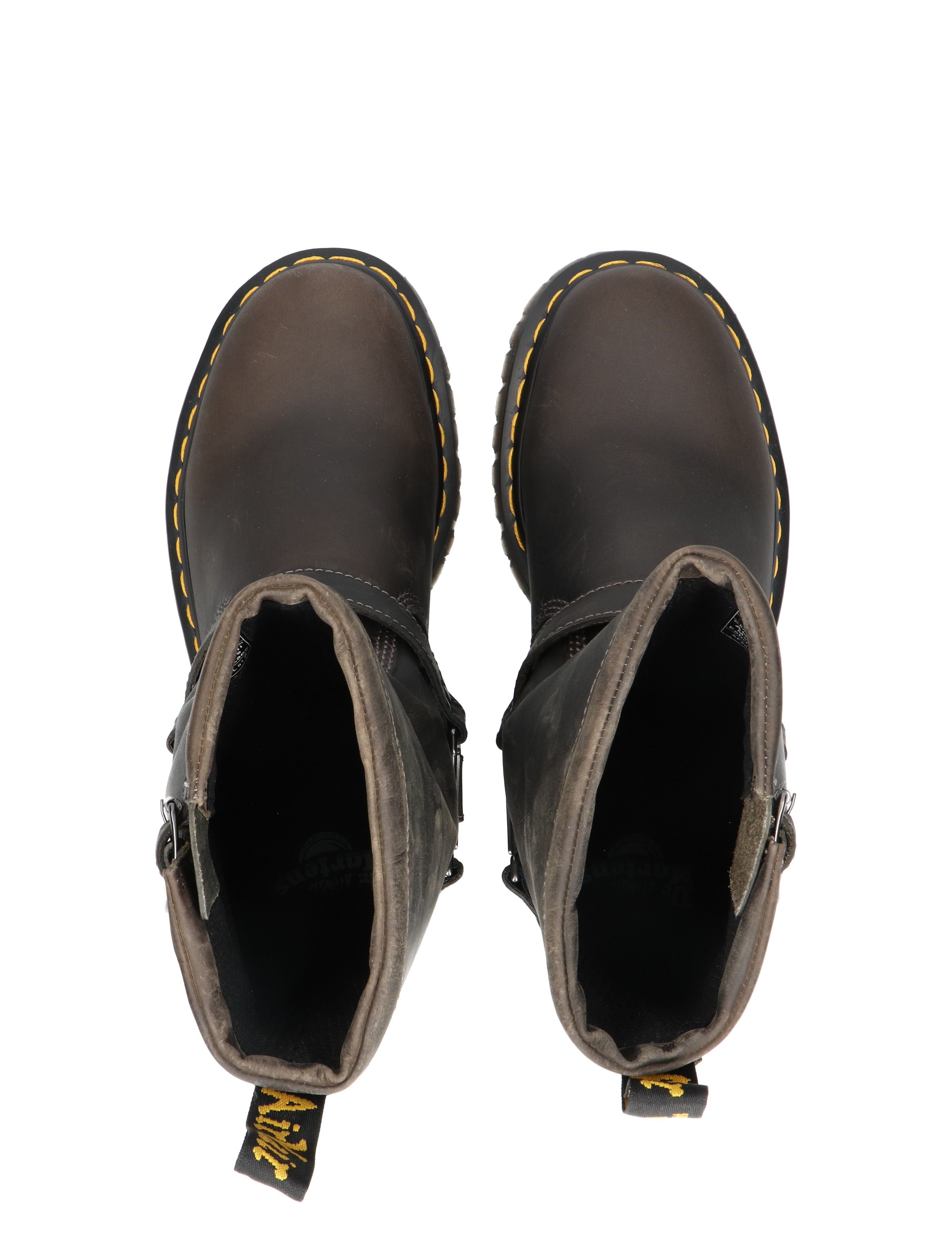 Dr. Martens - Anistone Hidam Charcoal Grey Burnish - Dames - Boots - Biker Boots - 48217_99_7