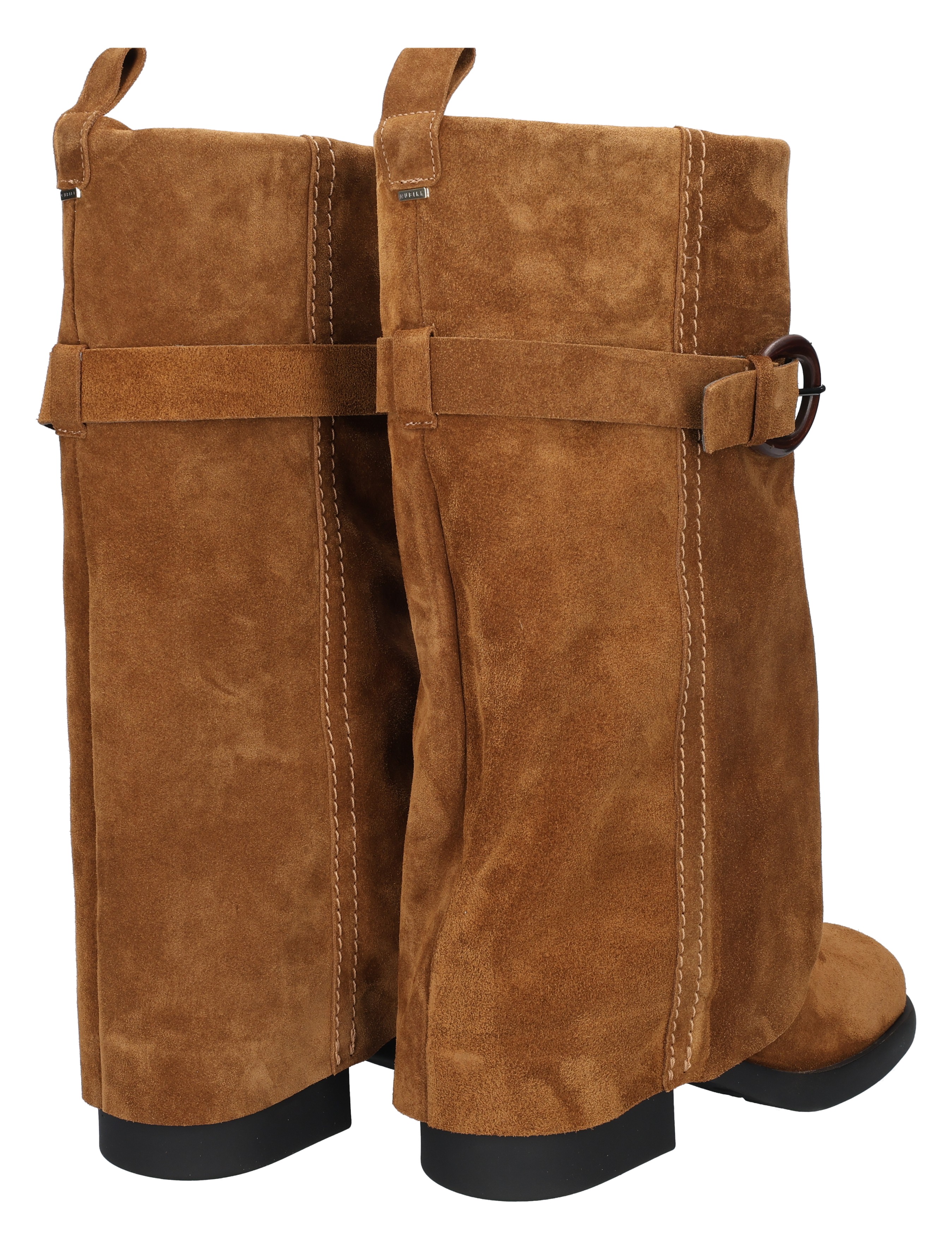 kniehoge laarzen, suede, bruin, lange laarzen, rubberzolen