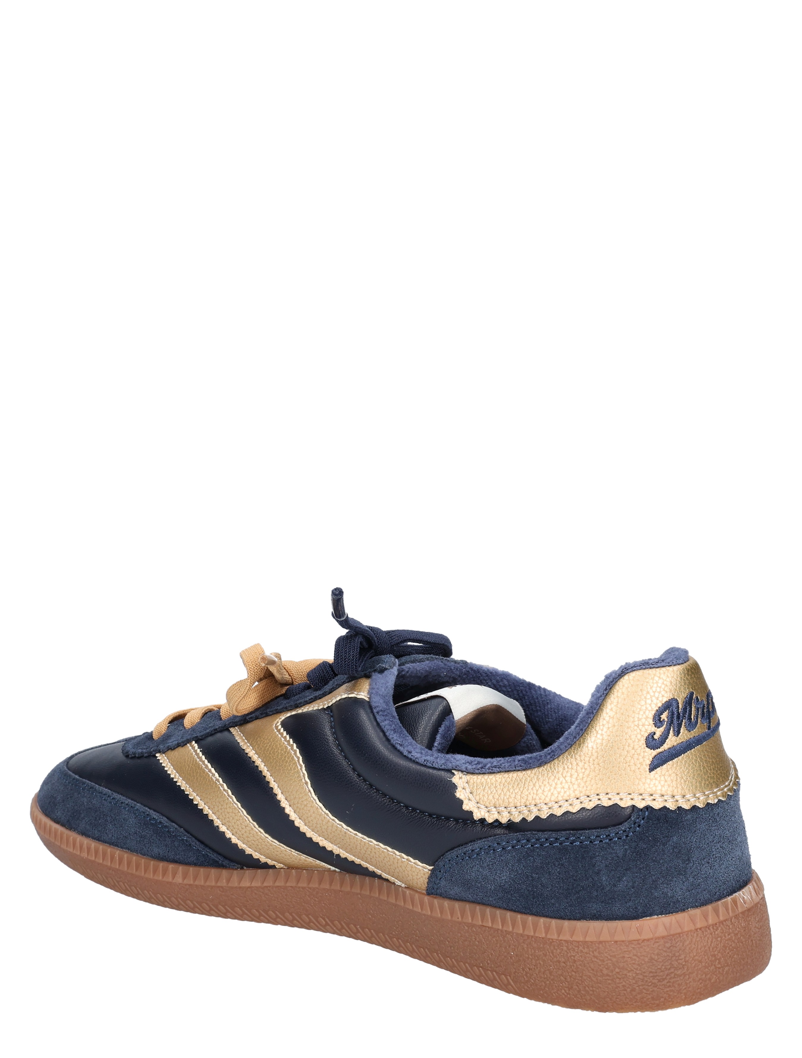 sneaker, navy, gold, veters, gum sole
