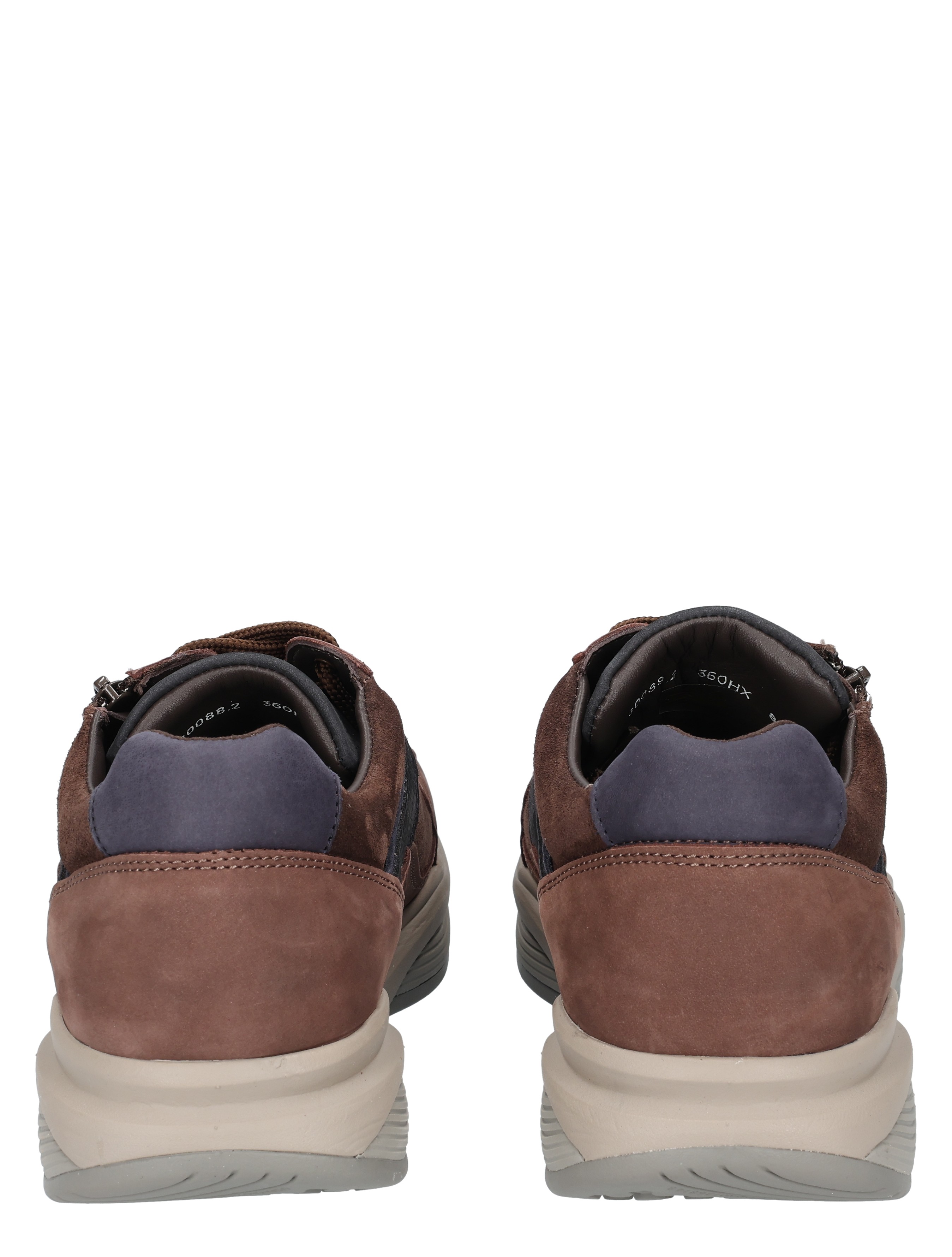 luxe, paar sneakers, bruine schoenen, hoge zool, achterkant van schoenen