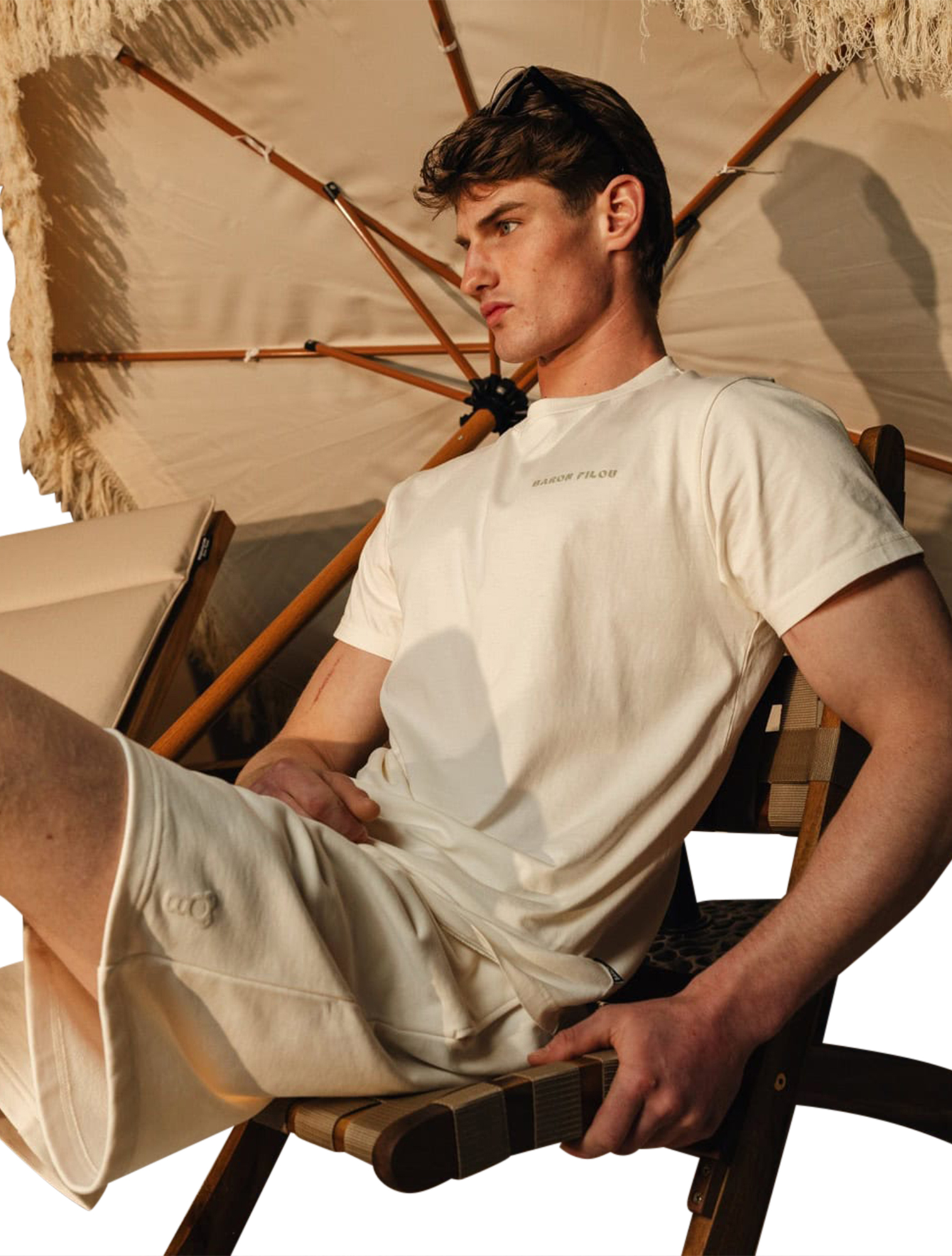 Baron Filou - Backprint The High Society Sipper Filou CXL Off-White - Heren - T-Shirts & Polos - 50614_77_2