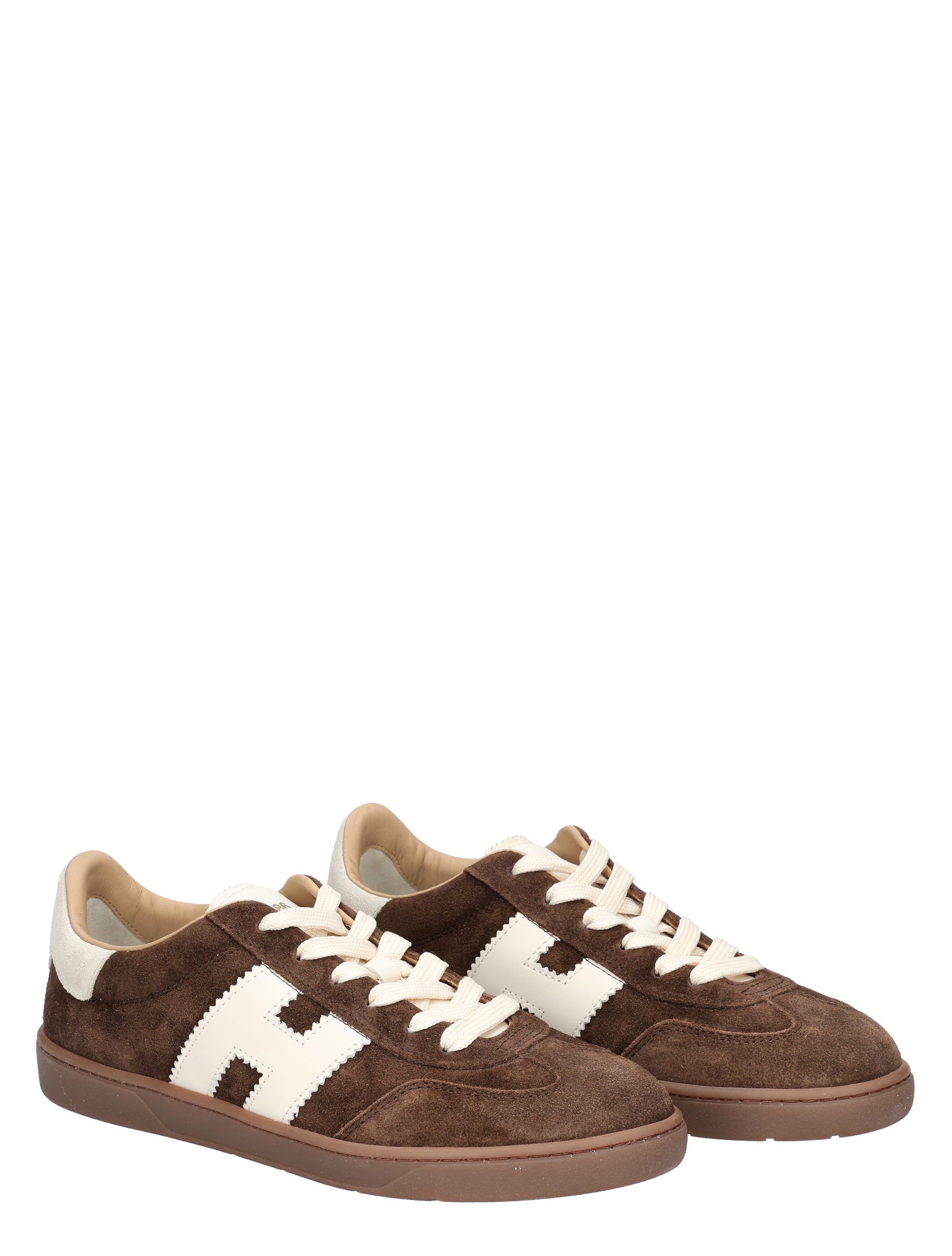 sneakers, bruine sneaker, suede, witte accenten, lows