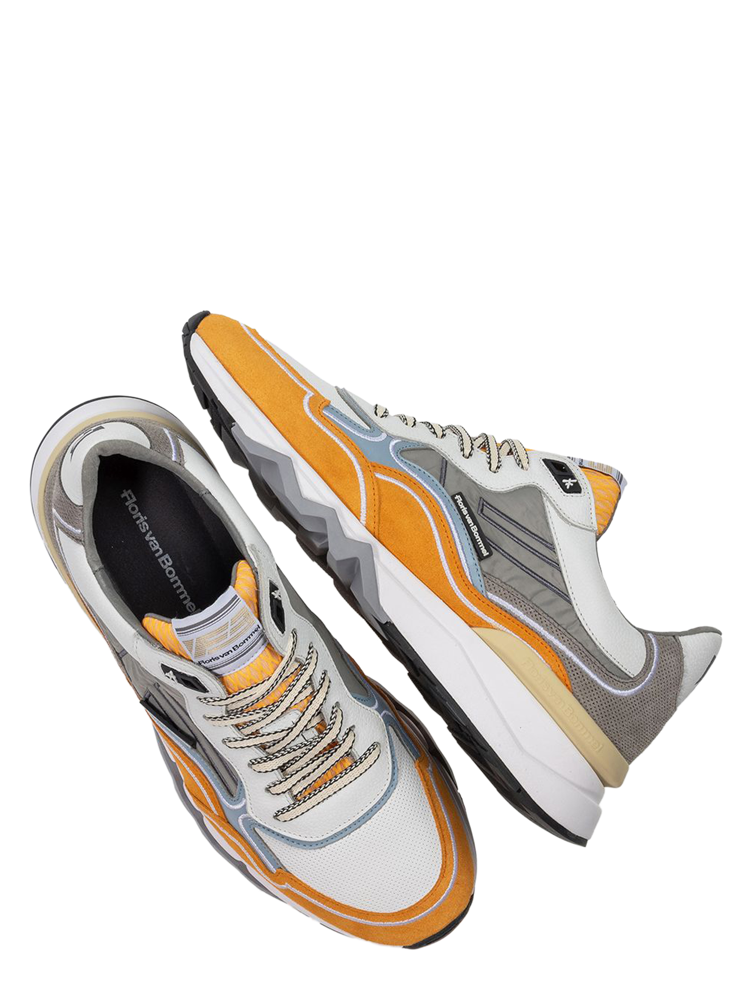 Floris van Bommel - De Zager 10198 86-01 Orange G+Wijdte - Heren - Lage Sneakers - Sneakers - 51421_45_3