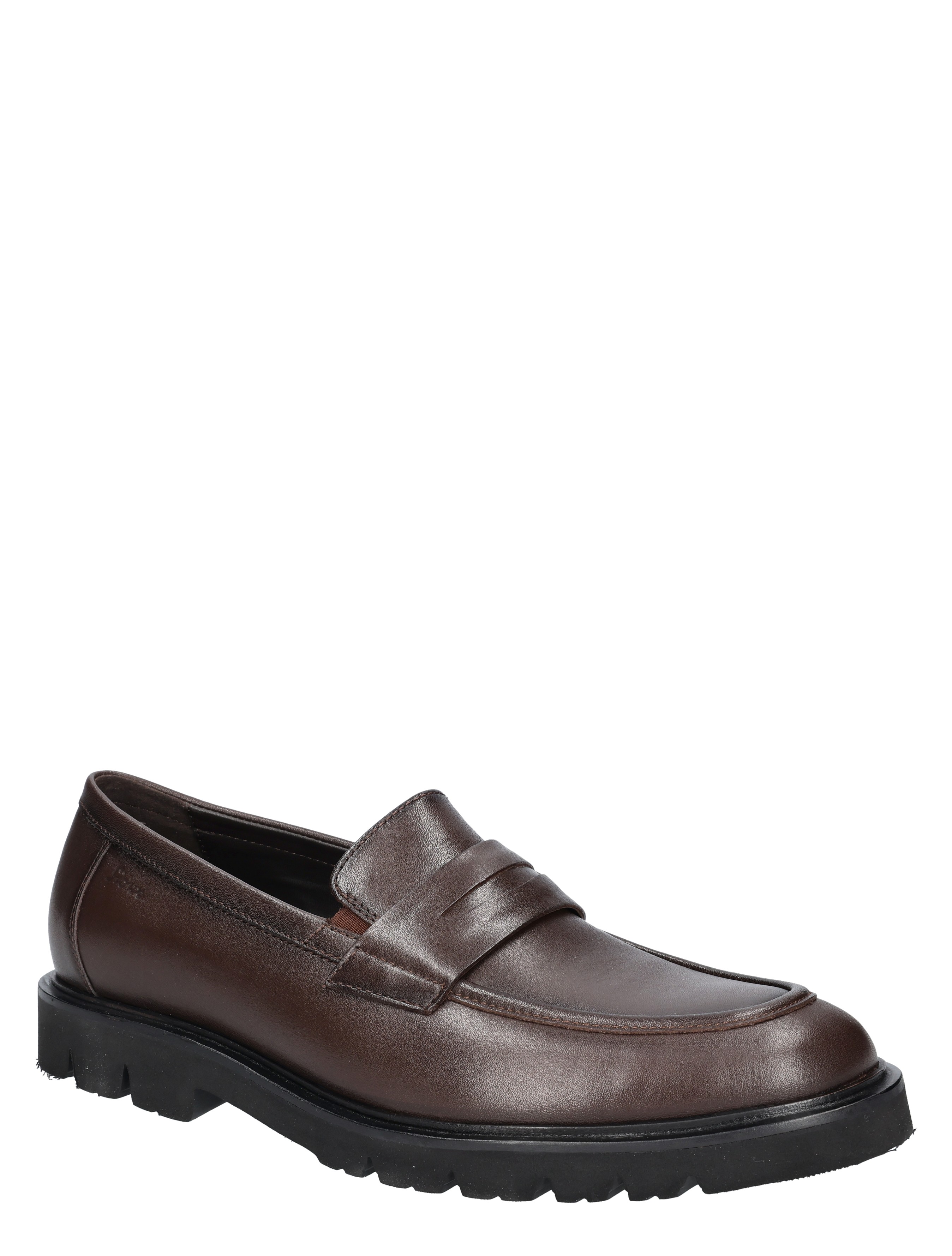 leder, bruine, loafers, moccassin, rubberzool