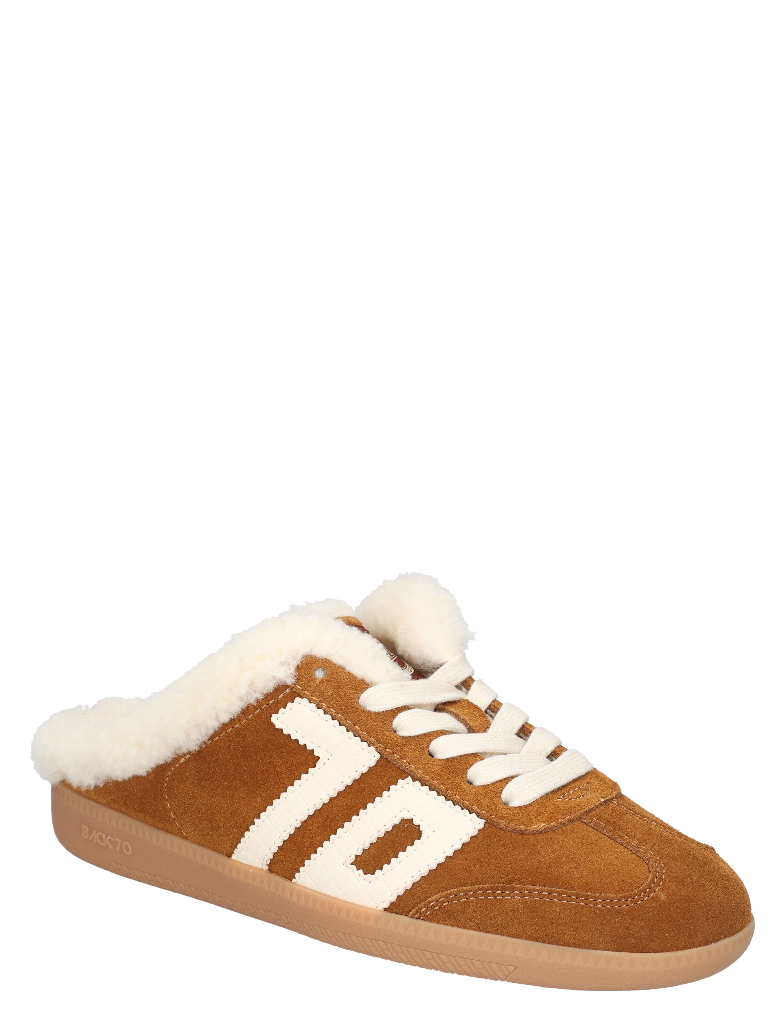 sneaker, suède, fleecevoering, goudenbruin, sportschoen