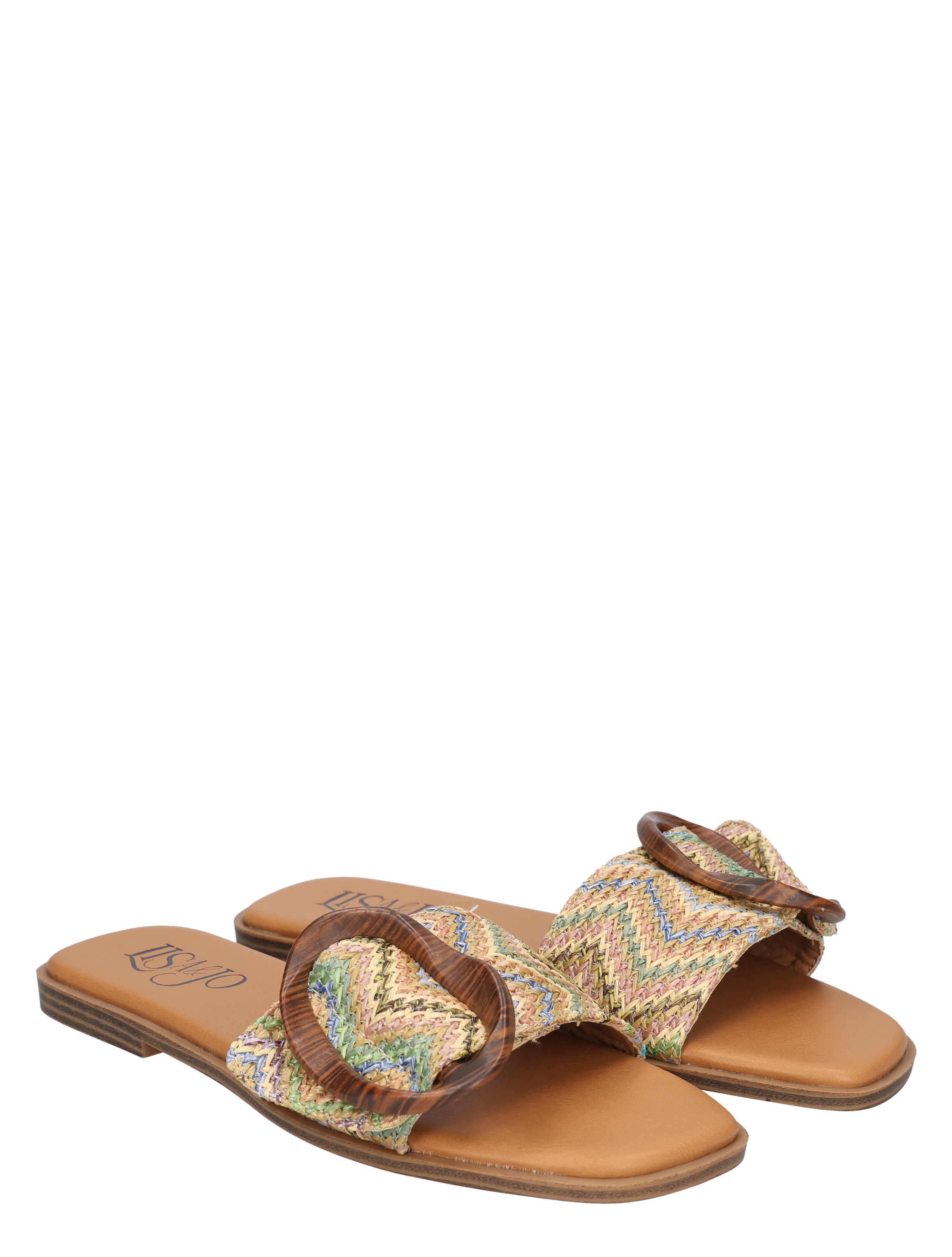 Lisa & Jo - Dedra Multi Raffia - Dames - Muiltjes - 50213_59_6