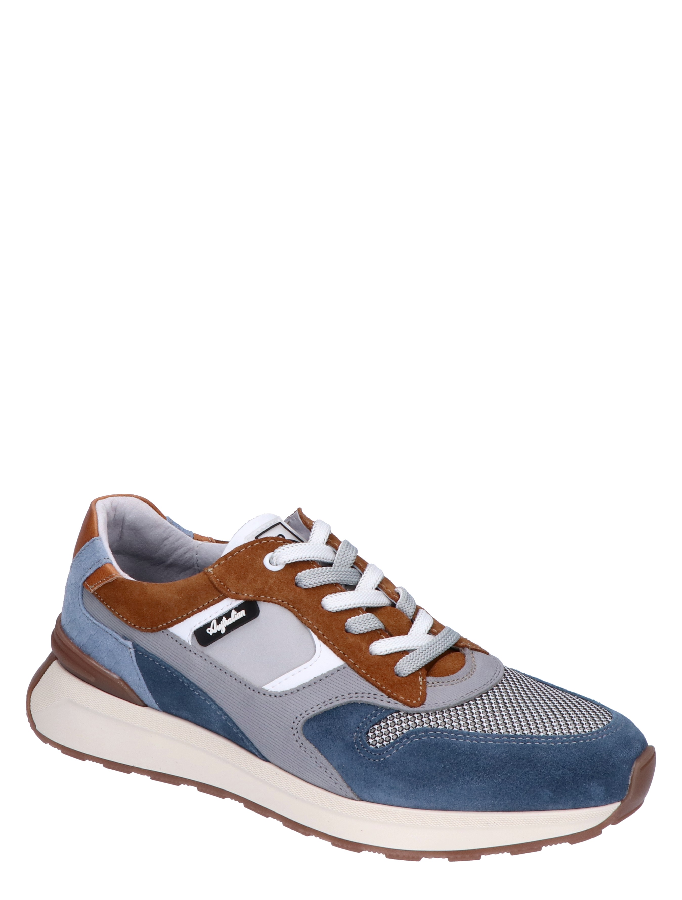Australian - Kyoto Grey Blue Combi G-Wijdte - Heren - Veterschoenen - Casual Veterschoenen - Lage Sneakers - Sneakers - 44112_39_3