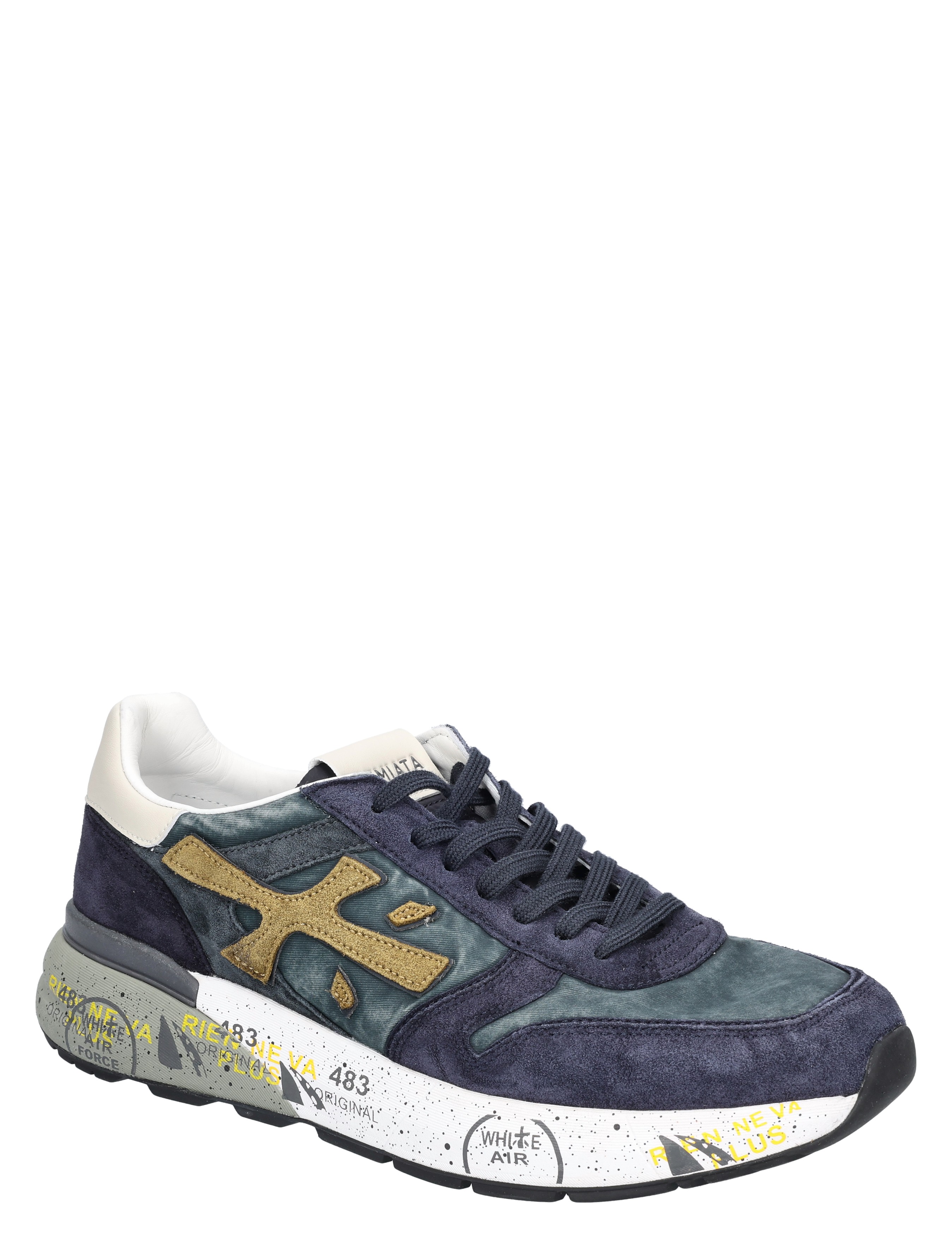 sportschoen, sneaker, neusprint, suede, donkerblauw