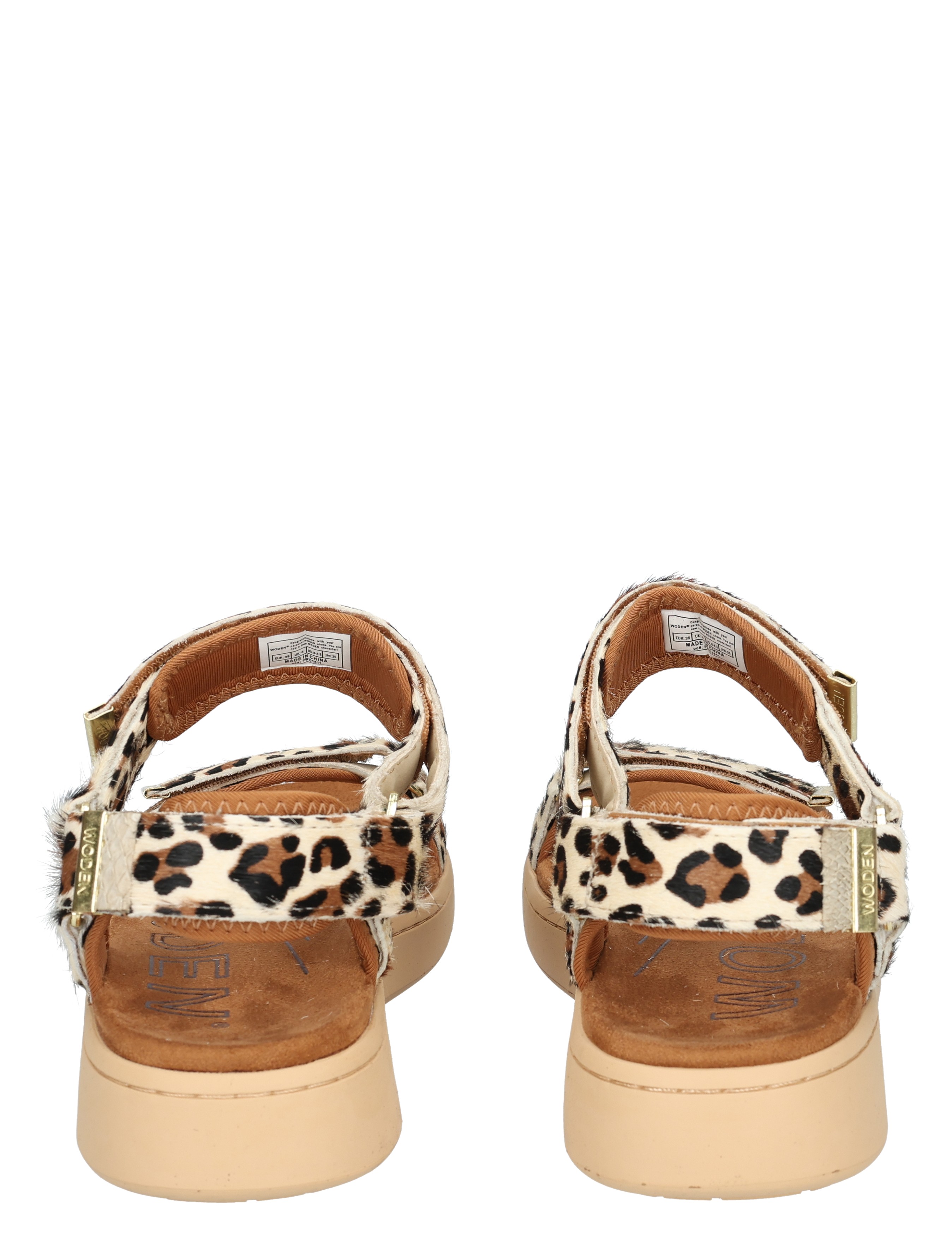 sandalen, leopard, pluche, wedge, strap
