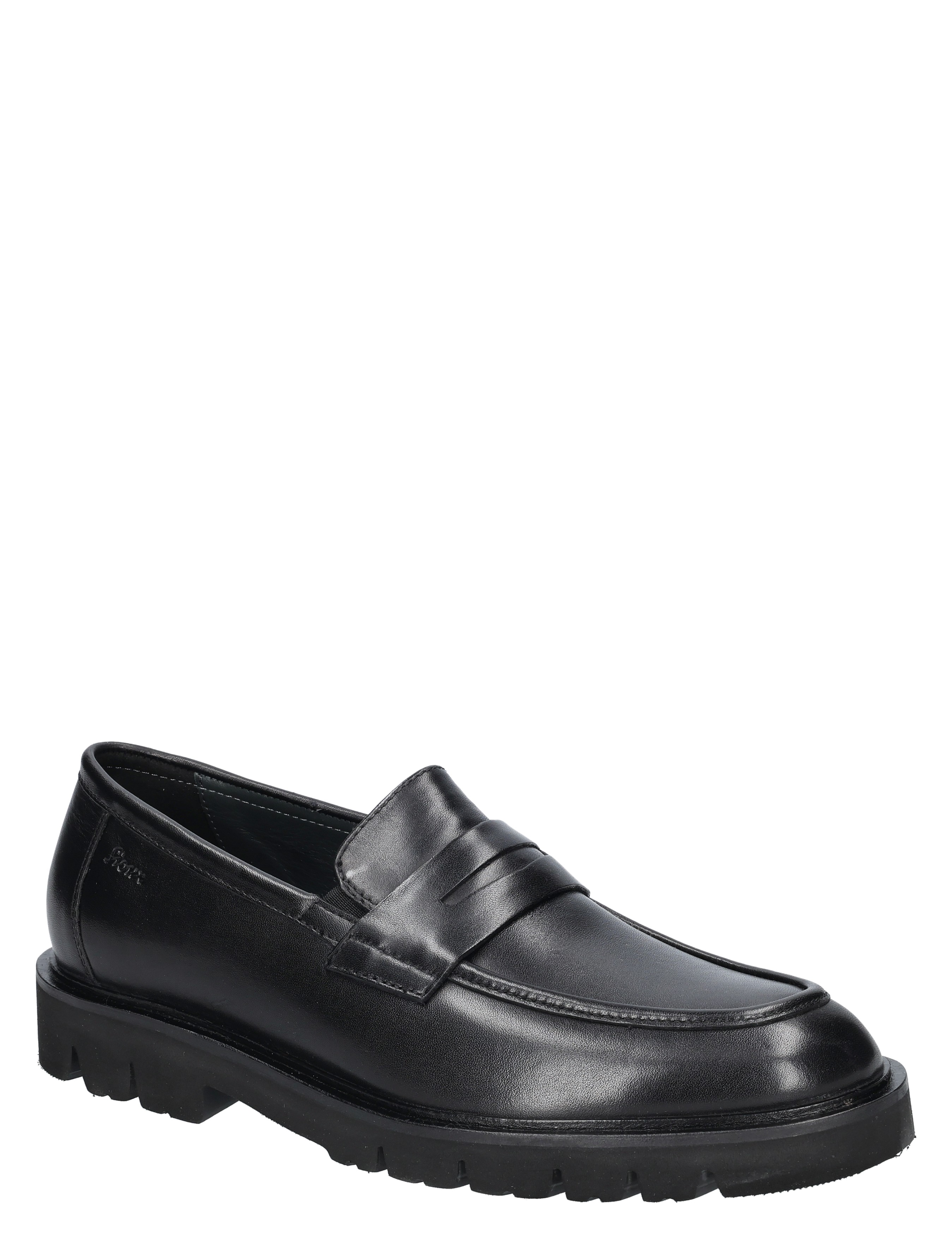 loafer, zwart, leer, slip-on, chunky-zool