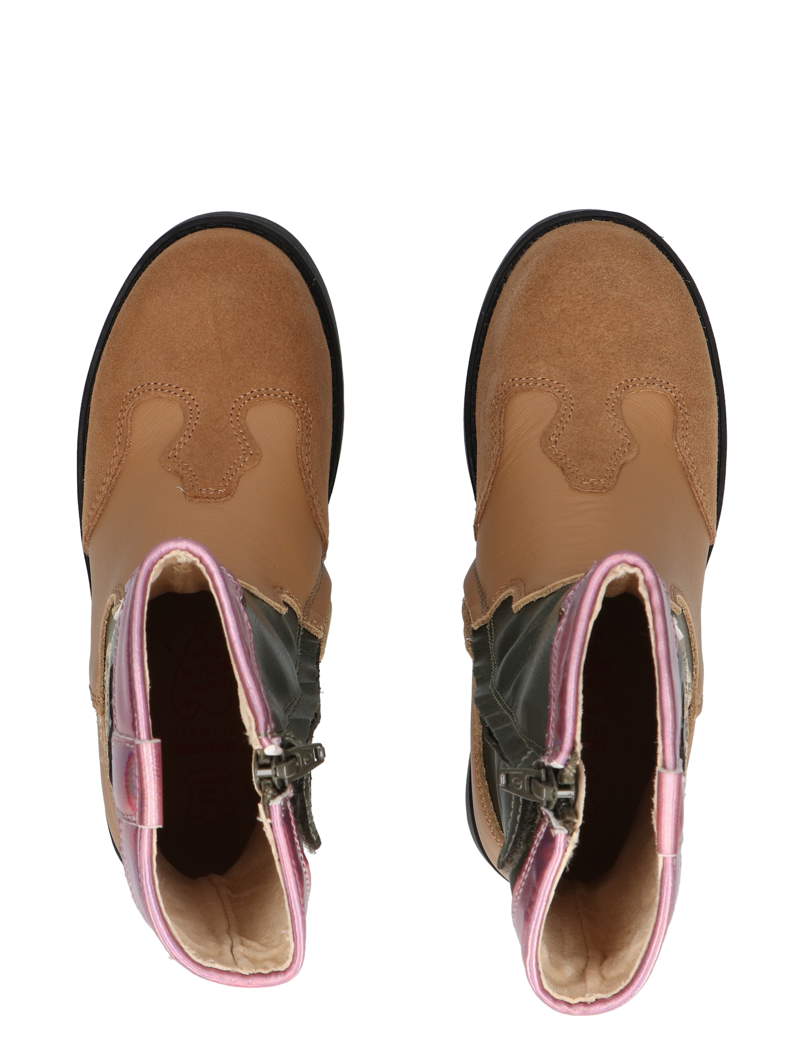 Shoesme - NW25W008 A Cognac Green Pink - Meisjes - Boots - Enkellaarsjes - 48524_26_7