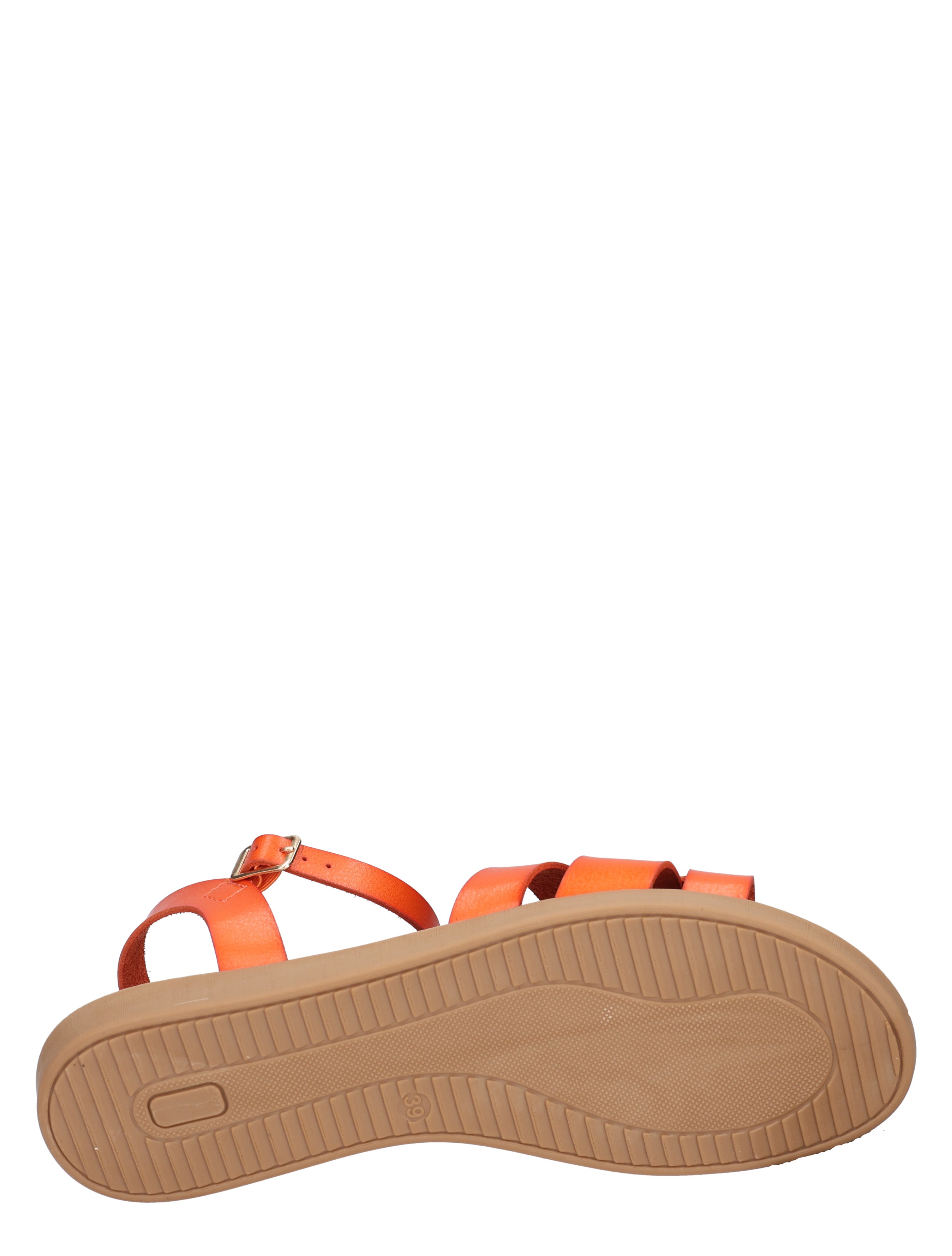 sandalen, open-toe, bandjes, oranje, rubberen zool