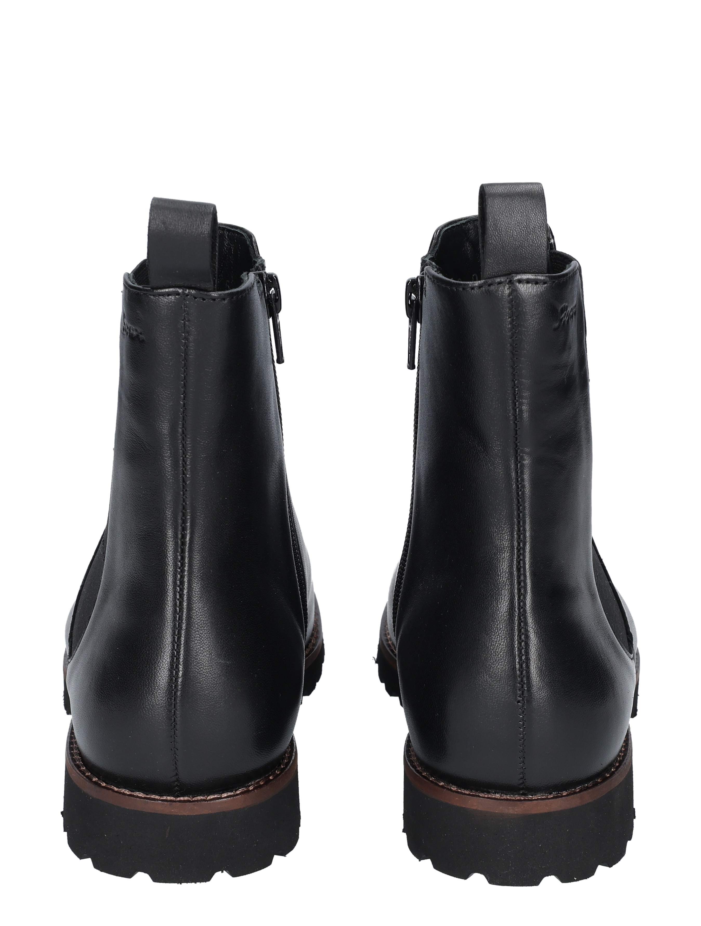 black boots, leather boots, ankle boots, pull tab, chunky sole