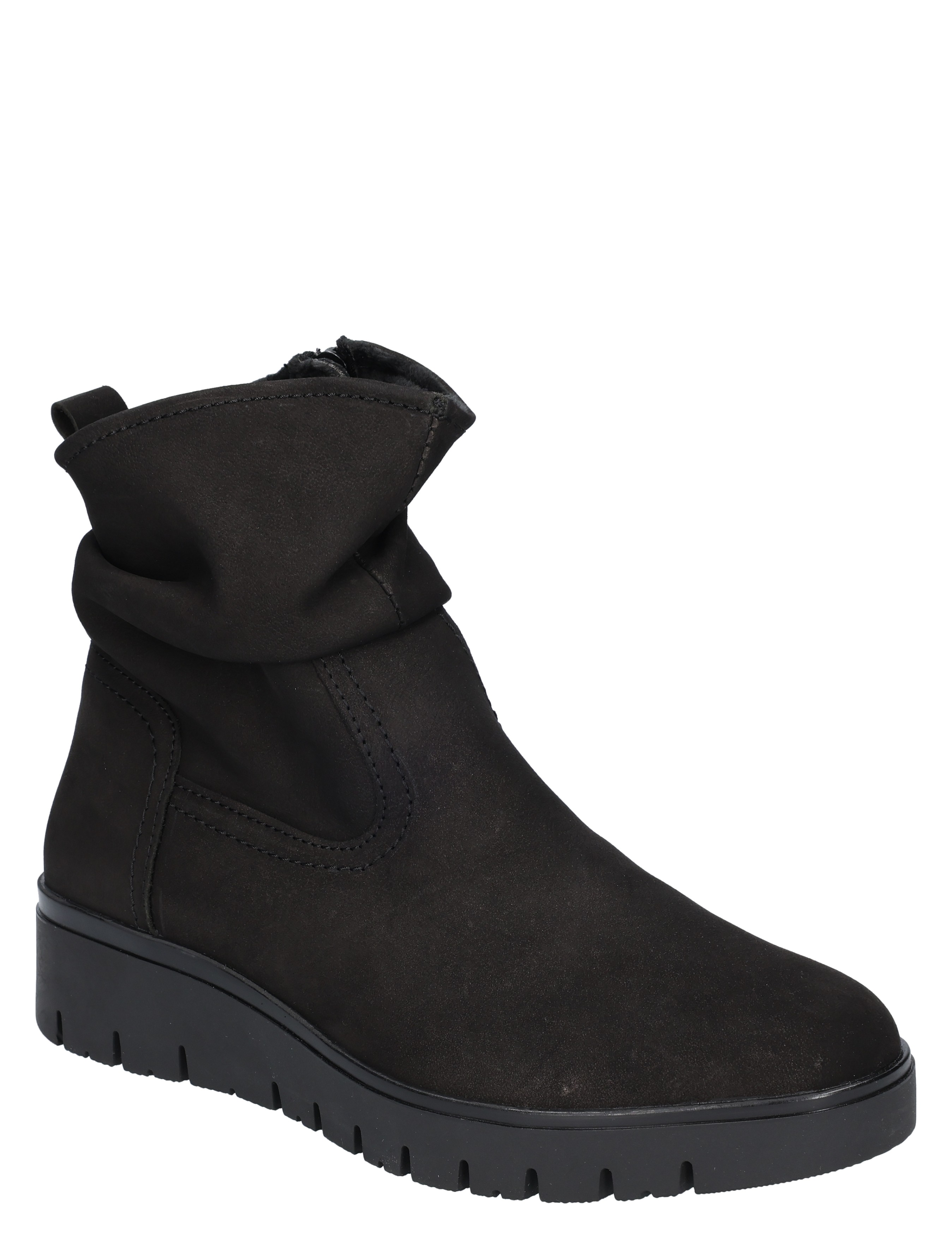 boot, ankle boot, black, slip-on, rubber sole