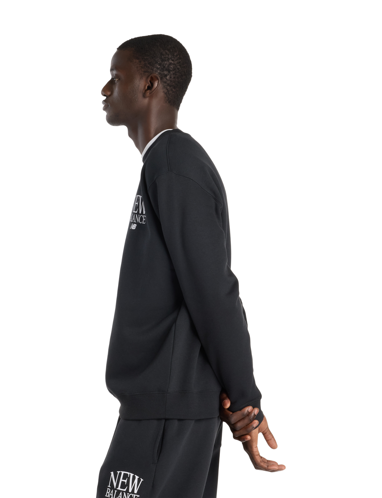 New Balance - Reimagined Fleece Crew Men Black - Heren - Truien & Sweaters - 49634_11_2