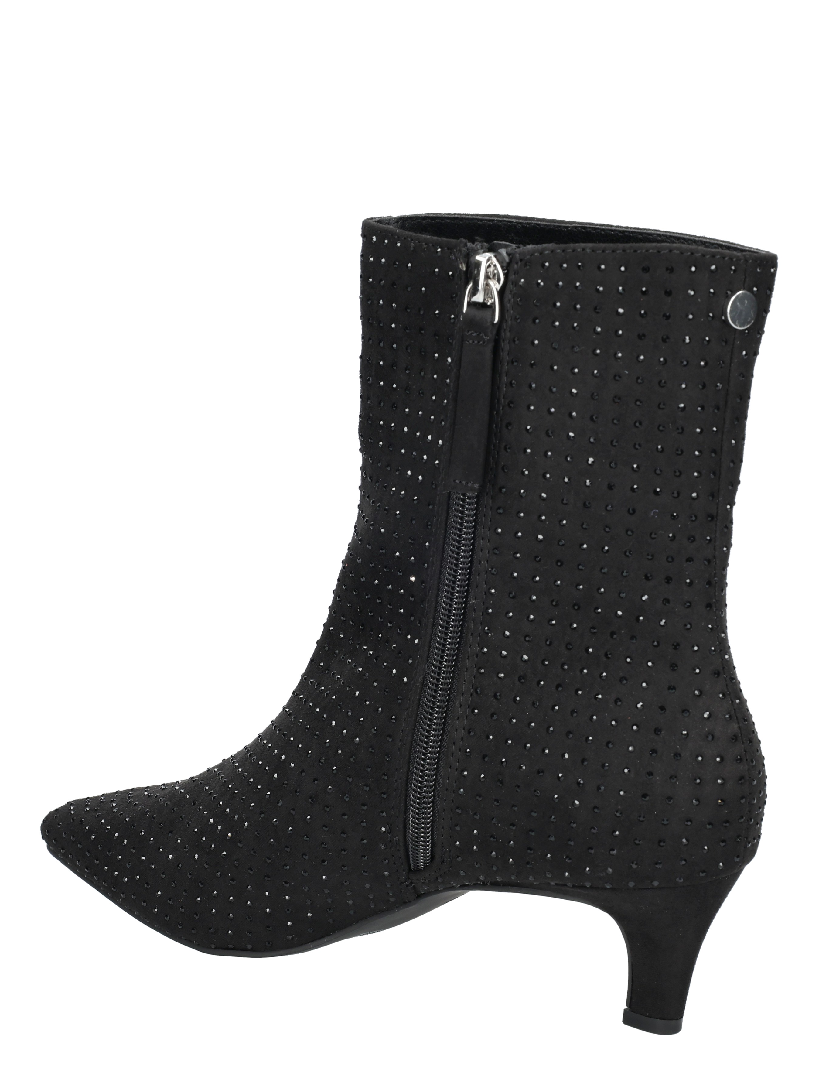 boot, ankleboot, zwart, studs, riviersten