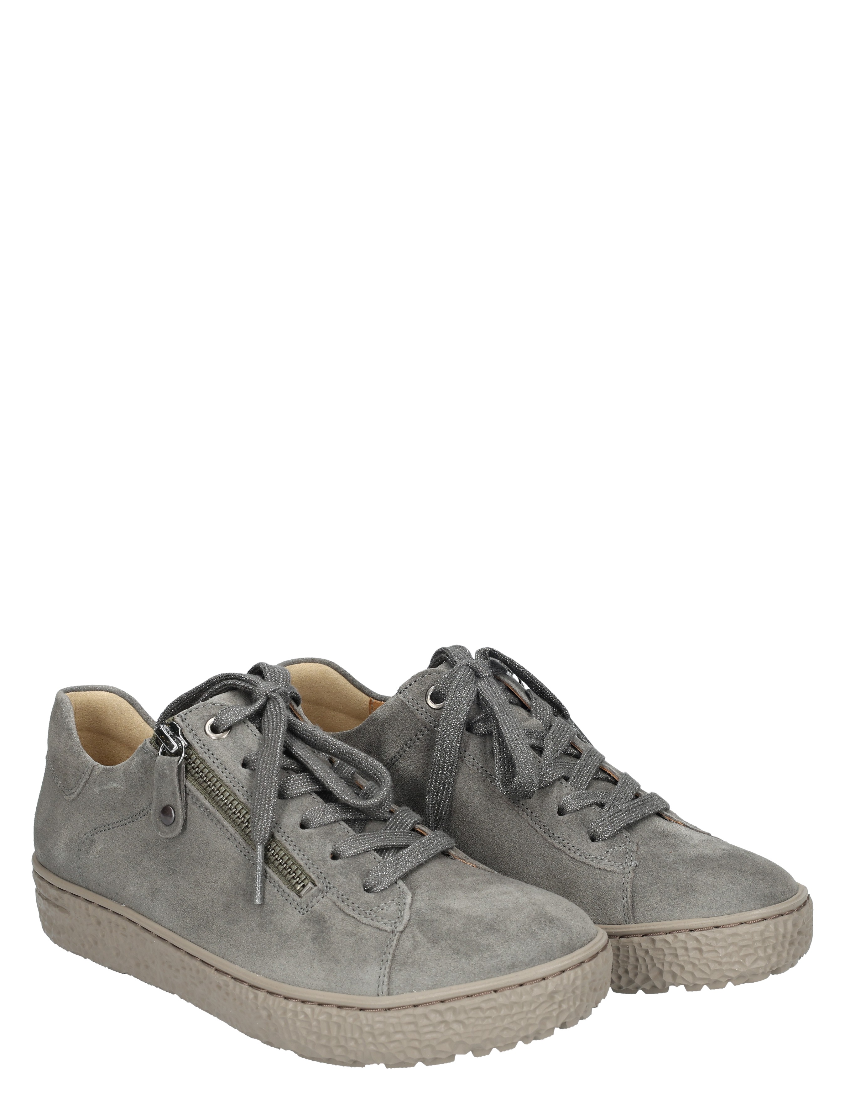 sneakers, grijze, zachte leer, veterschoenen, platformzool