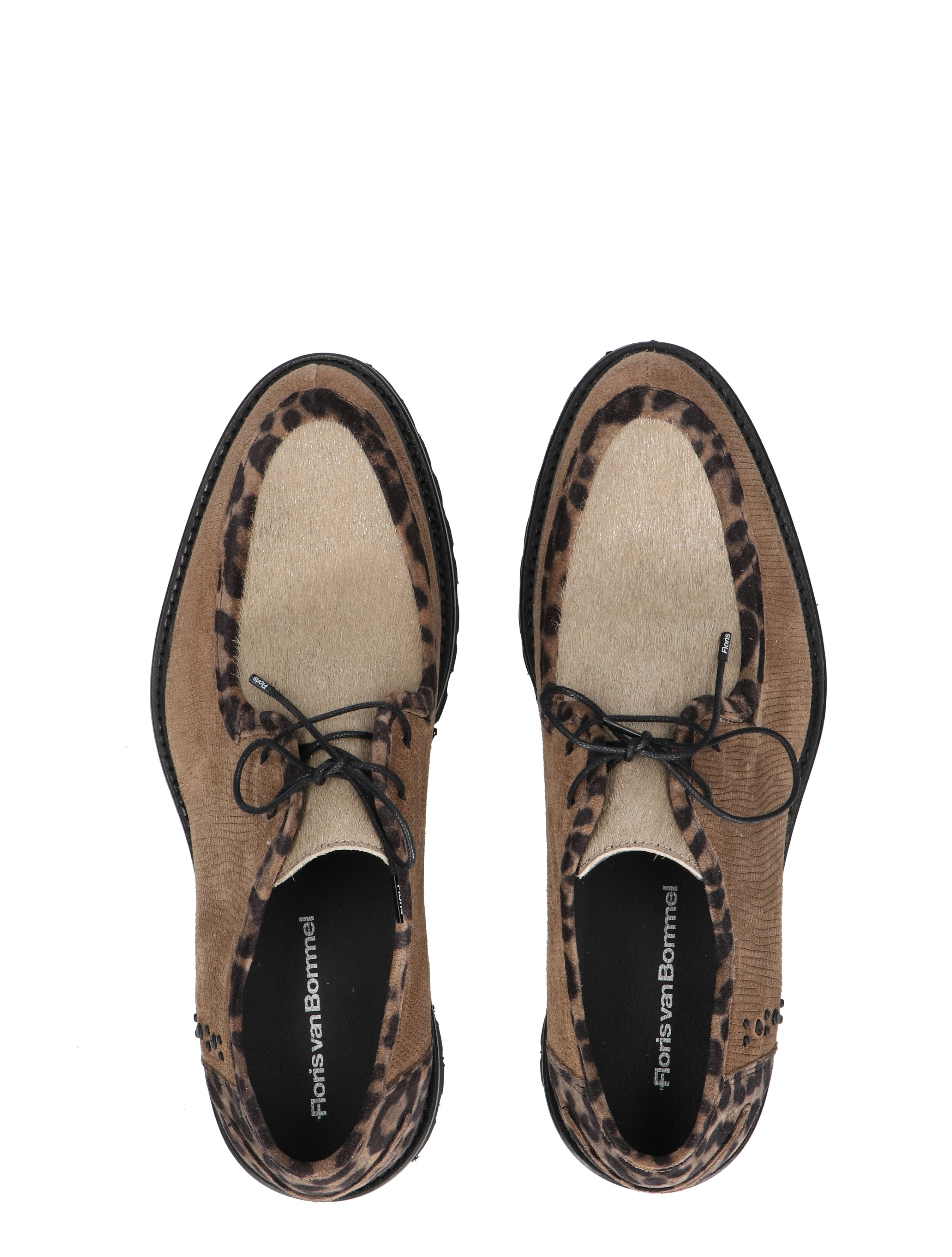 Floris van Bommel - Selsi SFW-30036 34-01 Taupe G+ Wijdte - Dames - Veterschoenen - Casual Veterschoenen - 49295_77_7