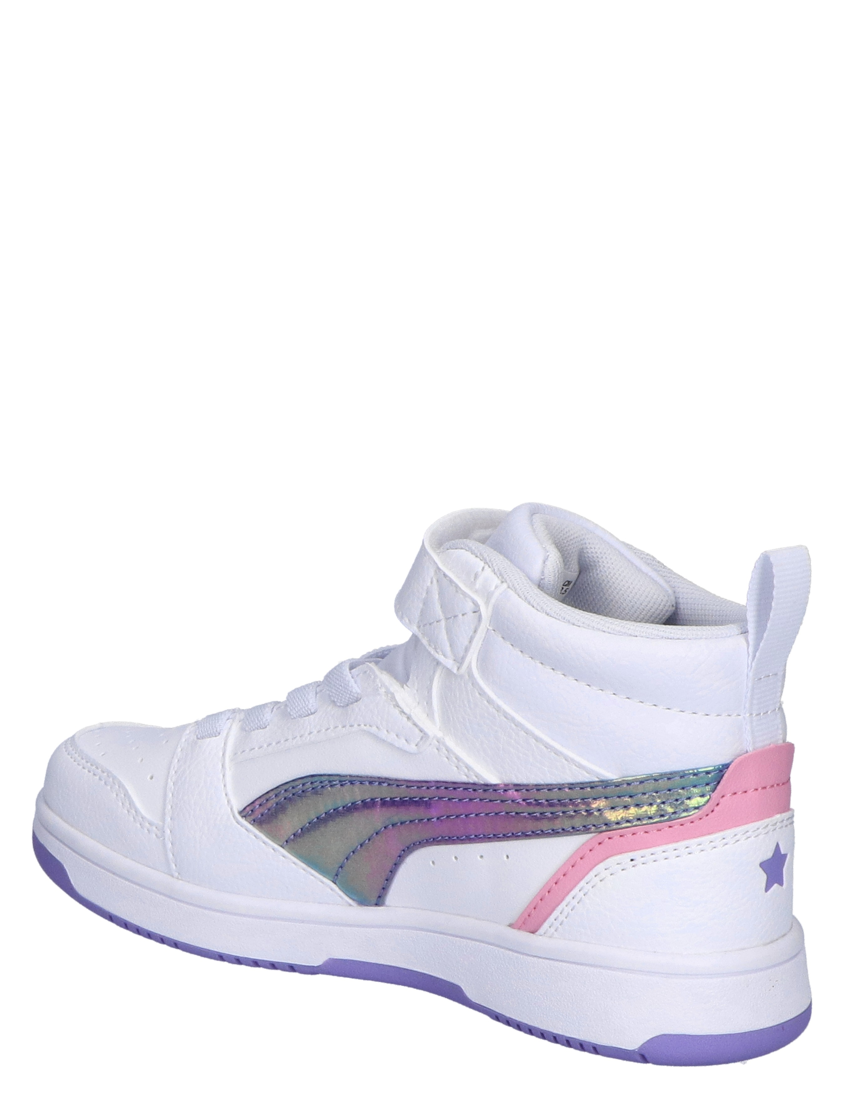 Puma - Rebound V6 Mid Bouncy Velcro White Lavender Mauve - Meisjes - Sneakers - Hoge Sneakers - 44971_84_4