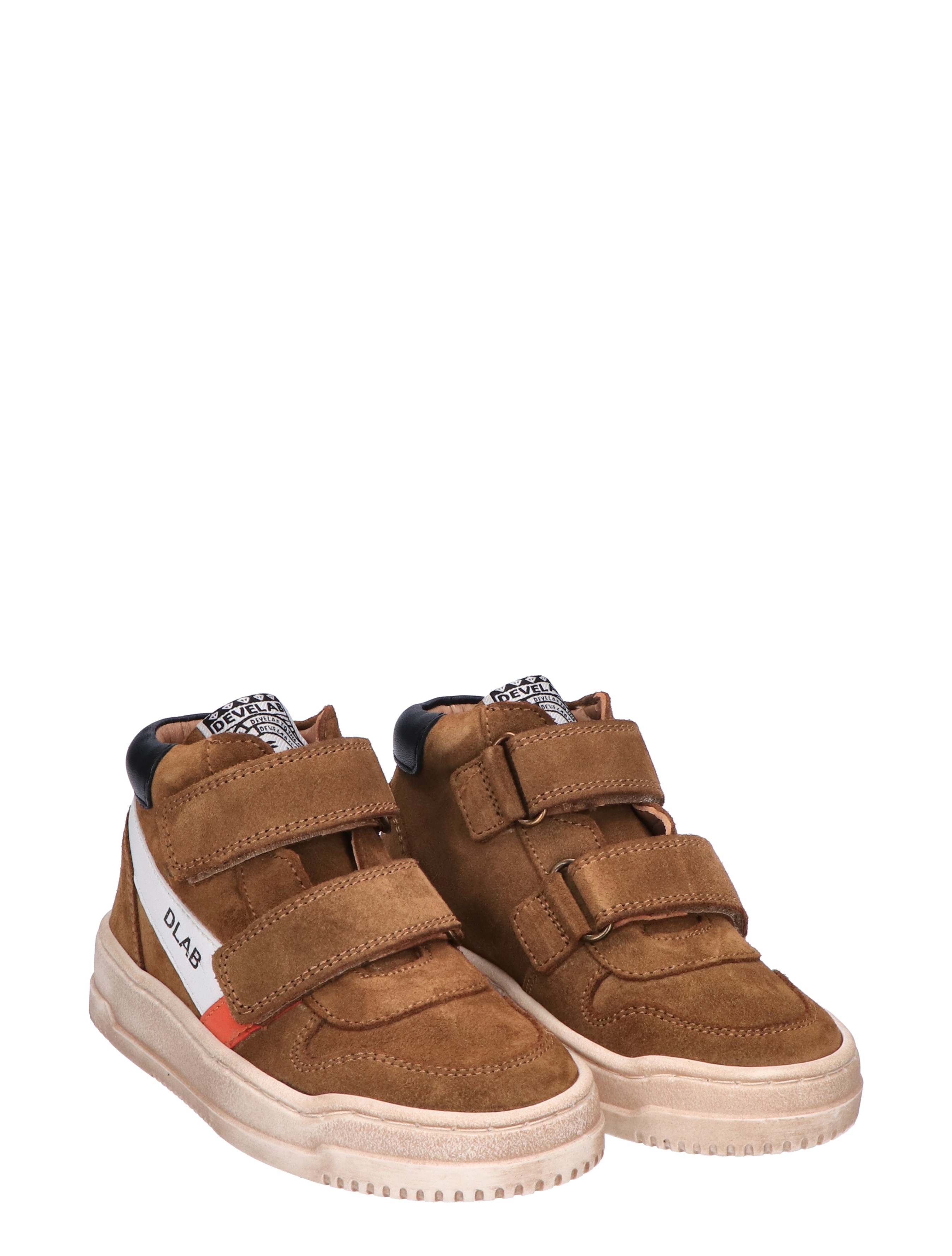 Develab - 45149 756 Cognac Waxed - Jongens - Sneakers - Hoge Sneakers - Klittenbandschoenen - 45697_02_5