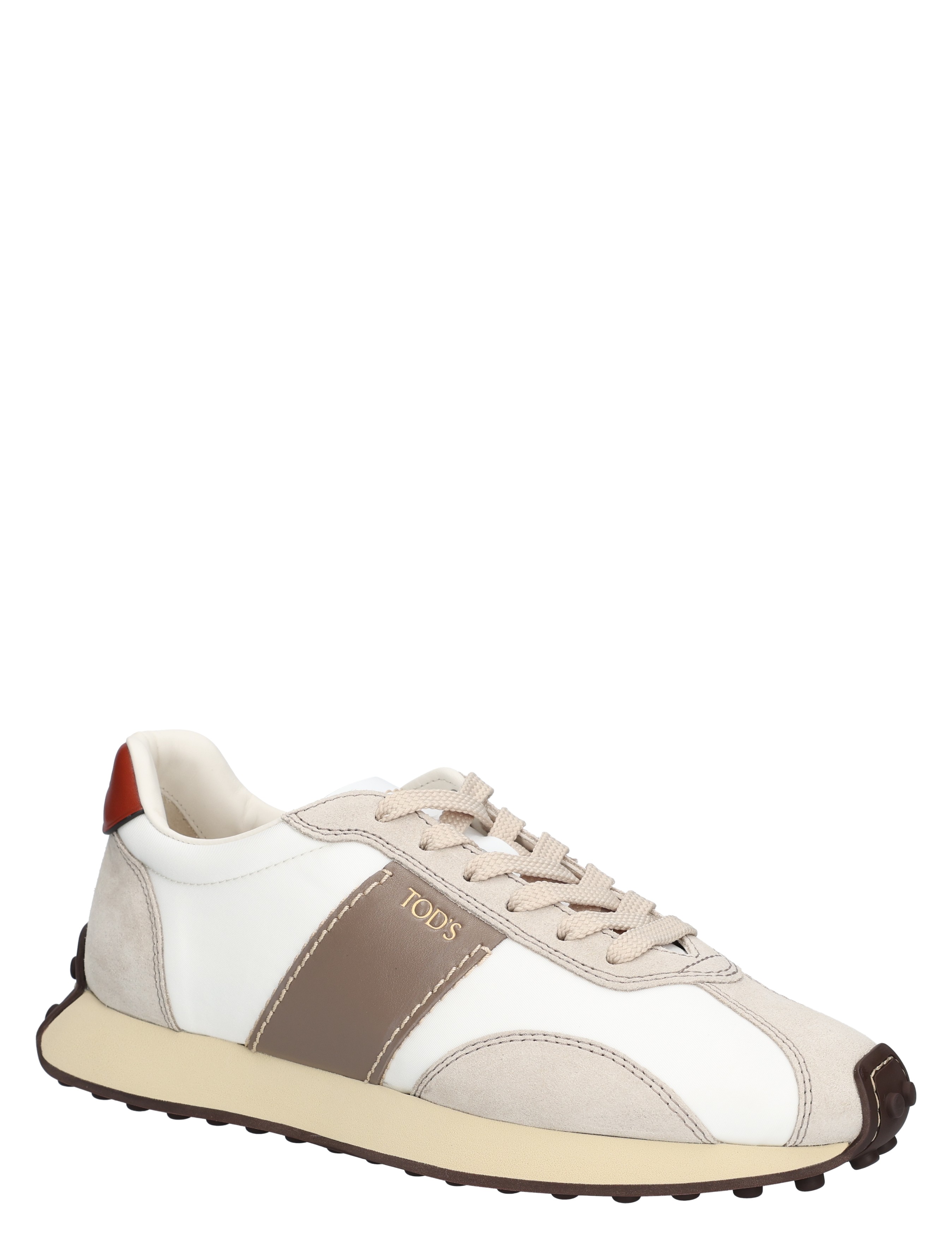 Tods - T Vintage Sneakers in Leather White Brown - Sneakers - Dames - Lage Sneakers - 48406_82_3