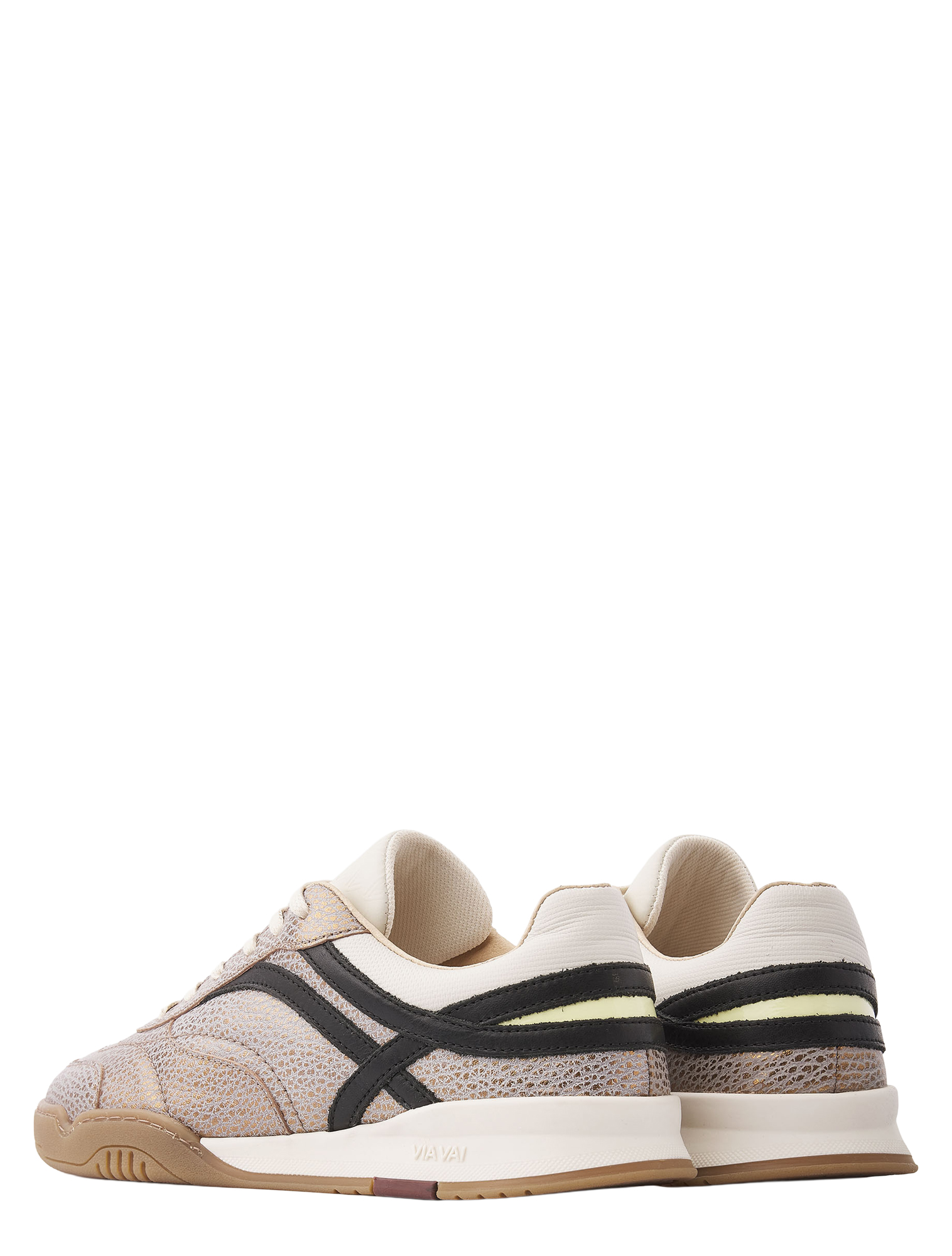 sneakers, mesh, tan, zwart-streep, snelloper