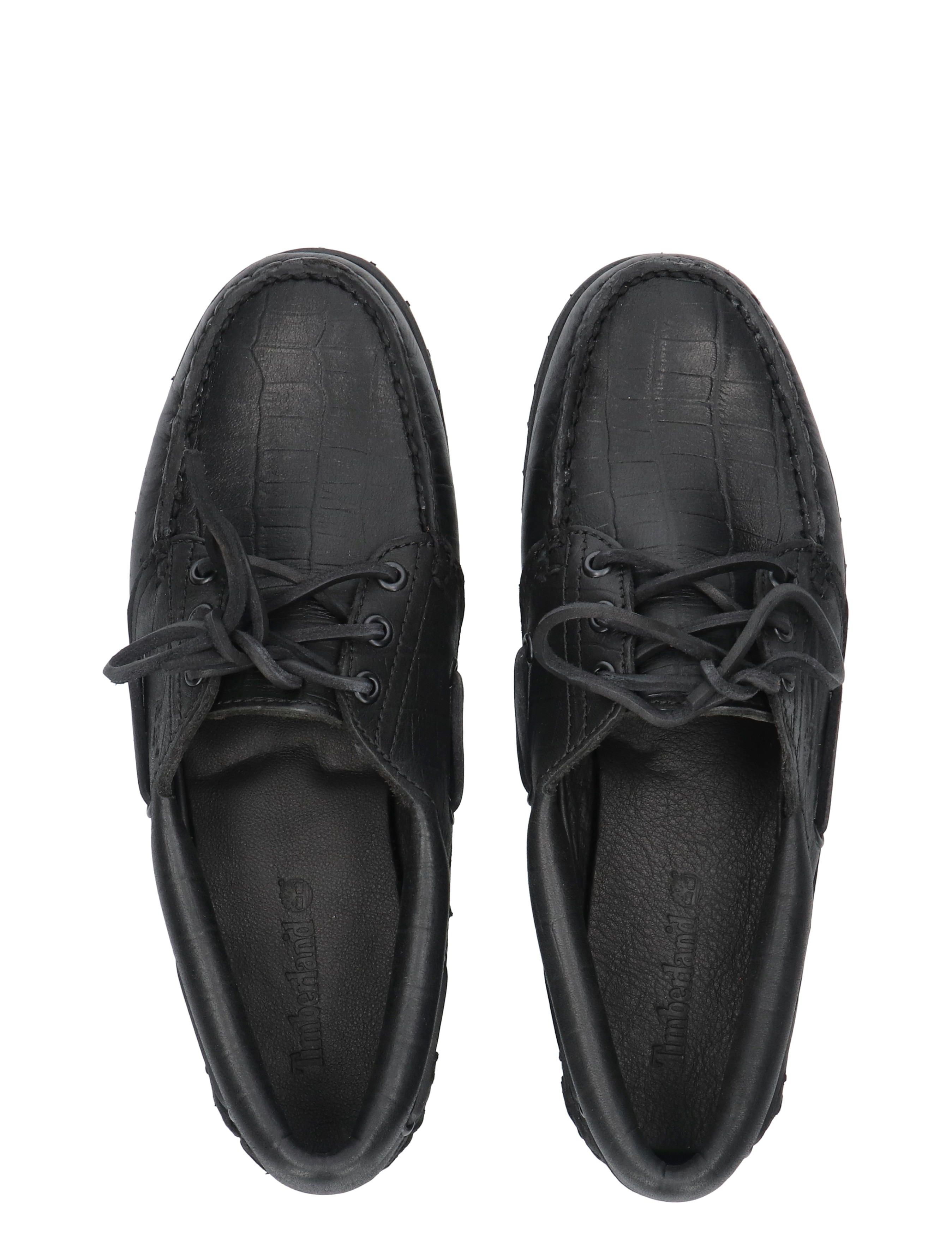 black shoes, loafer, lizard-texture, lace-up, unisex