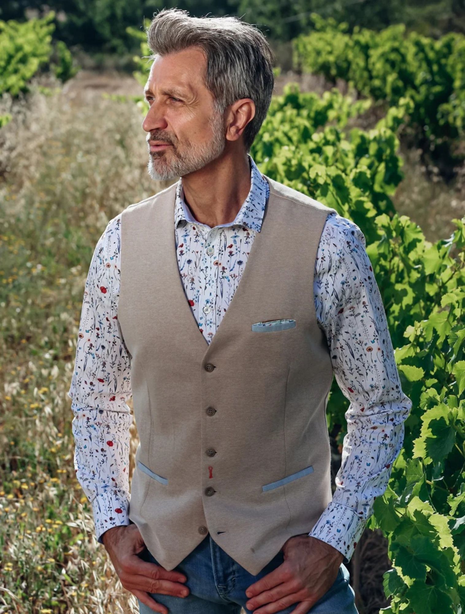 A Fish Named Fred - Waistcoat Pique 205 Sand - Heren - Jassen & Jacks - 51190_77_3