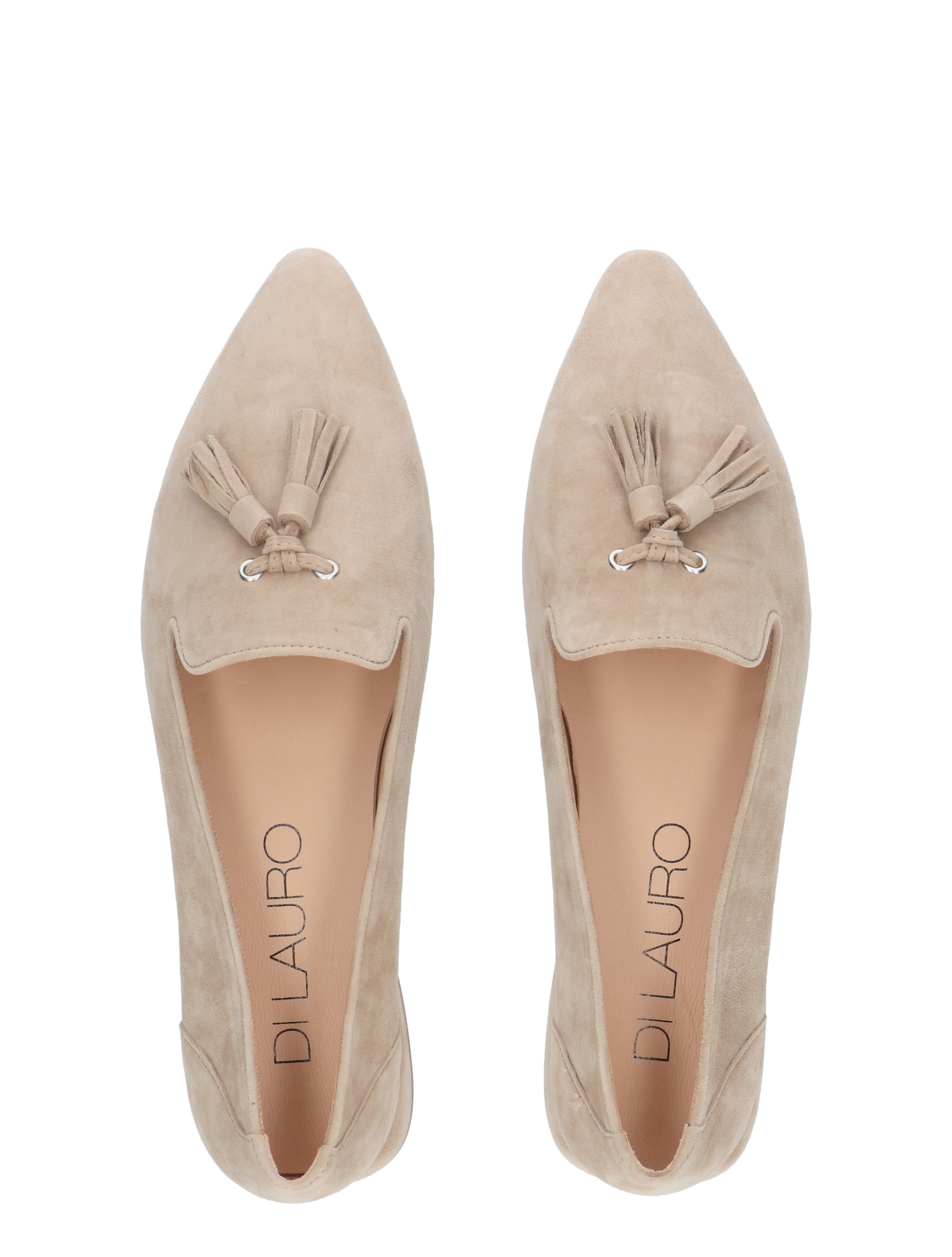 loafers, tassel, suede, beige, women
