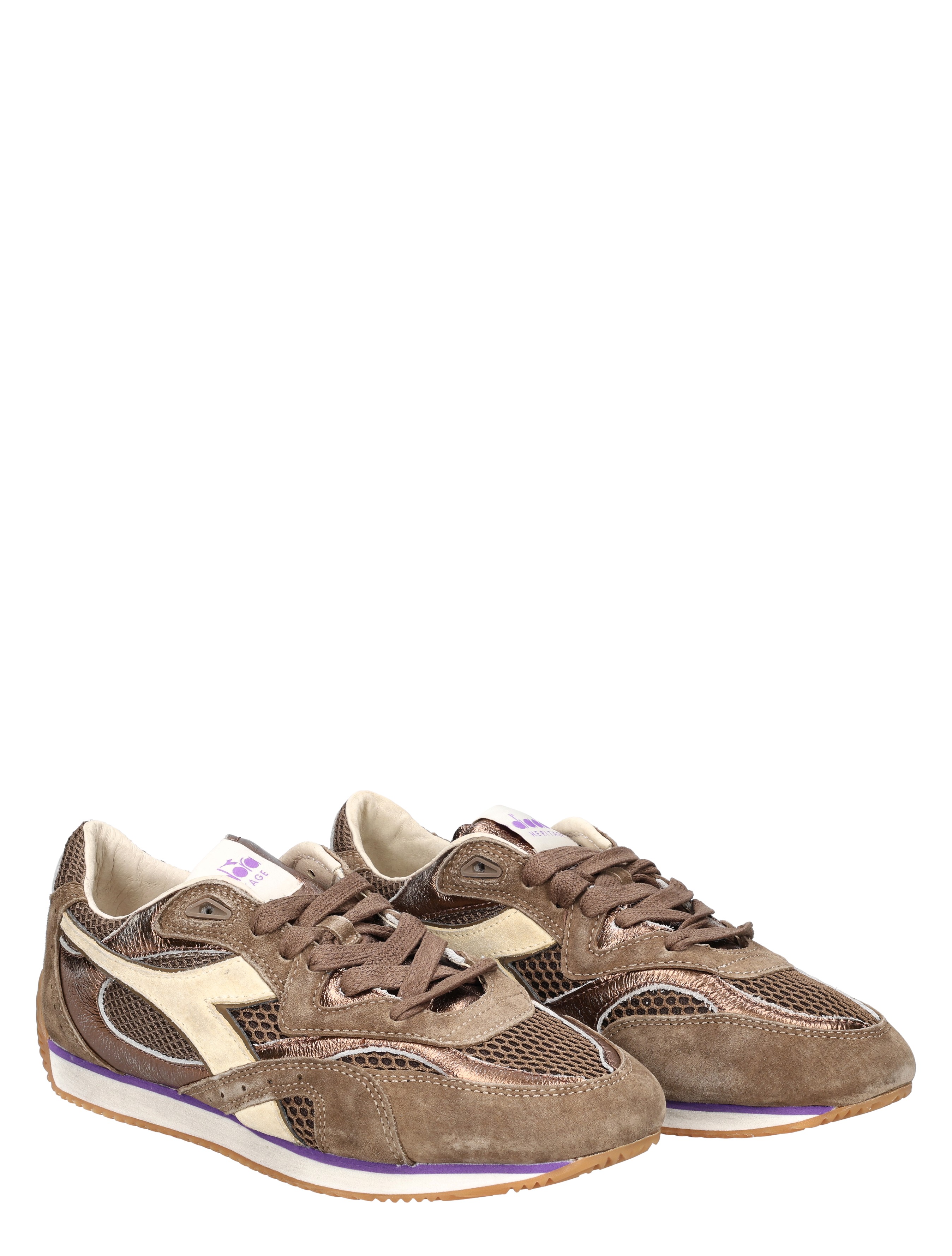 sneakers, bruine sneakers, mesh materiaal, luxe sportshoe, veter look